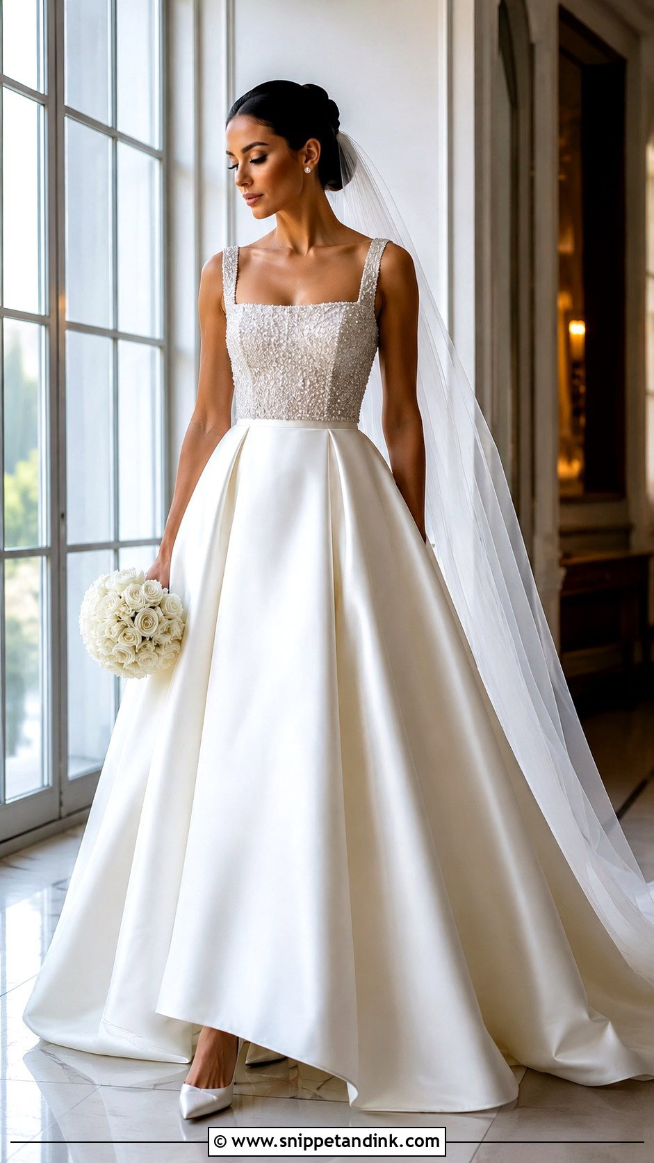 Satin Wedding Dress With Sparkle Bodice - Snippet and Ink - 20 Glitter Sparkle Wedding Dress Ideas
