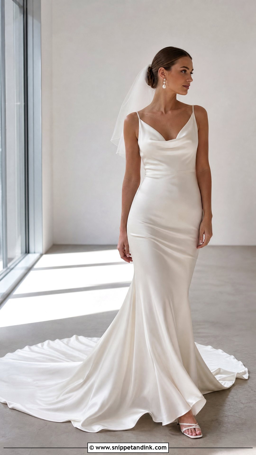 Satin Wedding Dress With Sweep Train - Snippet and Ink - 20 Wedding Dresses with Train