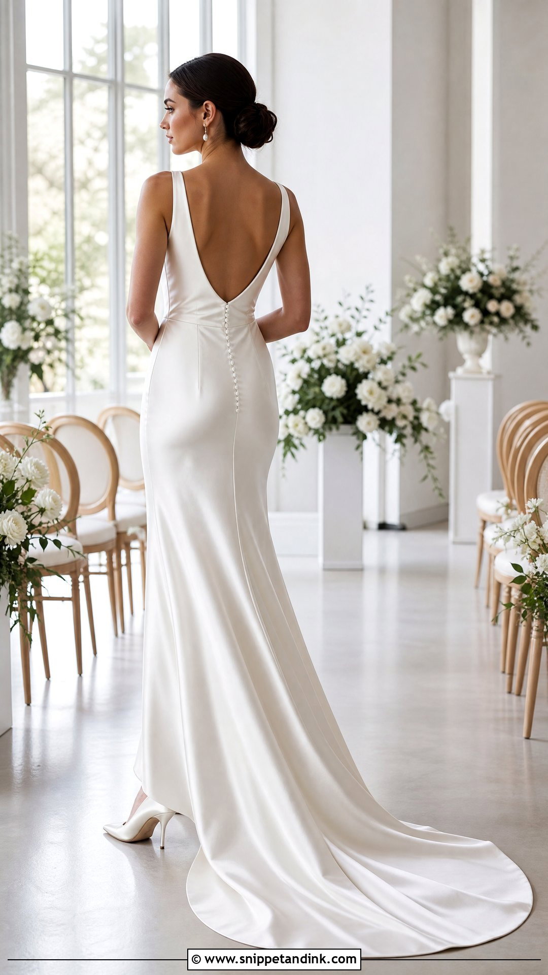 Satin Wedding Dress With Sweep Train - Snippet and Ink - 25 Dress Train Ideas