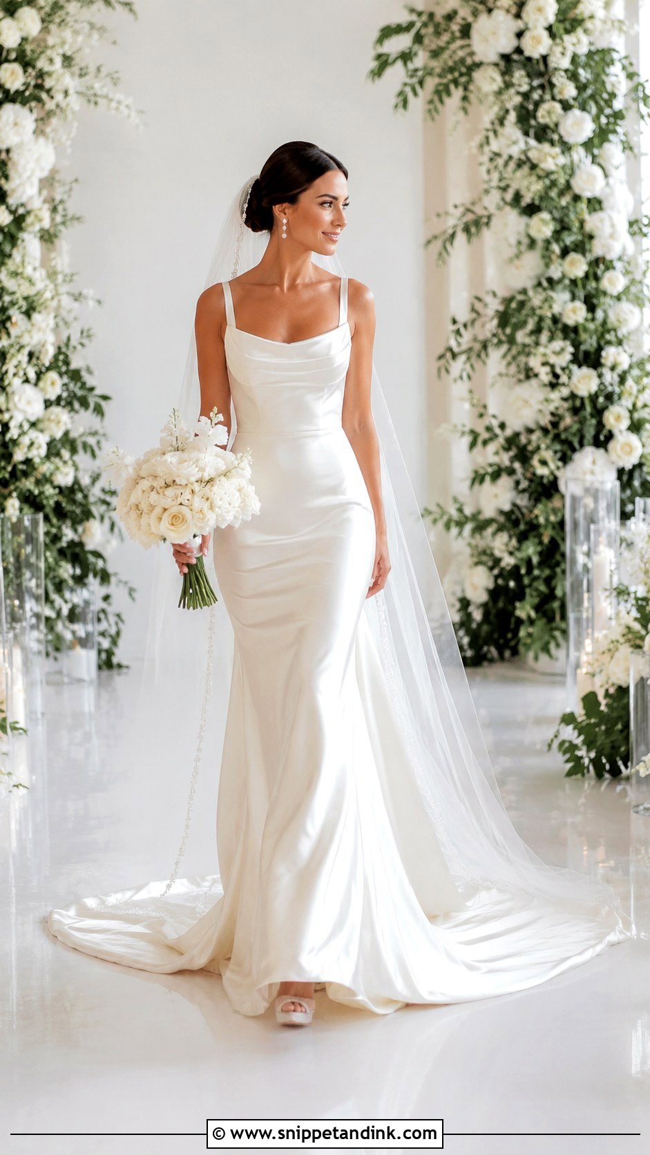 Satin Wedding Dress With Train - Snippet and Ink - 25 Classic Satin Wedding Dress Ideas