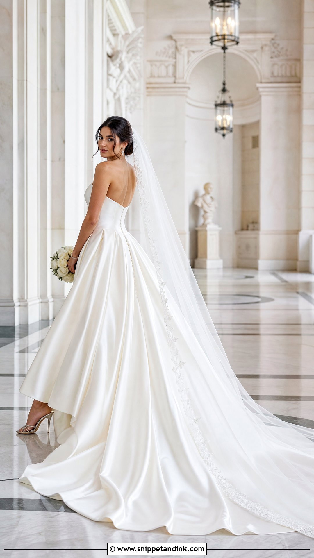 Satin Wedding Dress With Train - Snippet and Ink - 25 Silky Wedding Dress Ideas