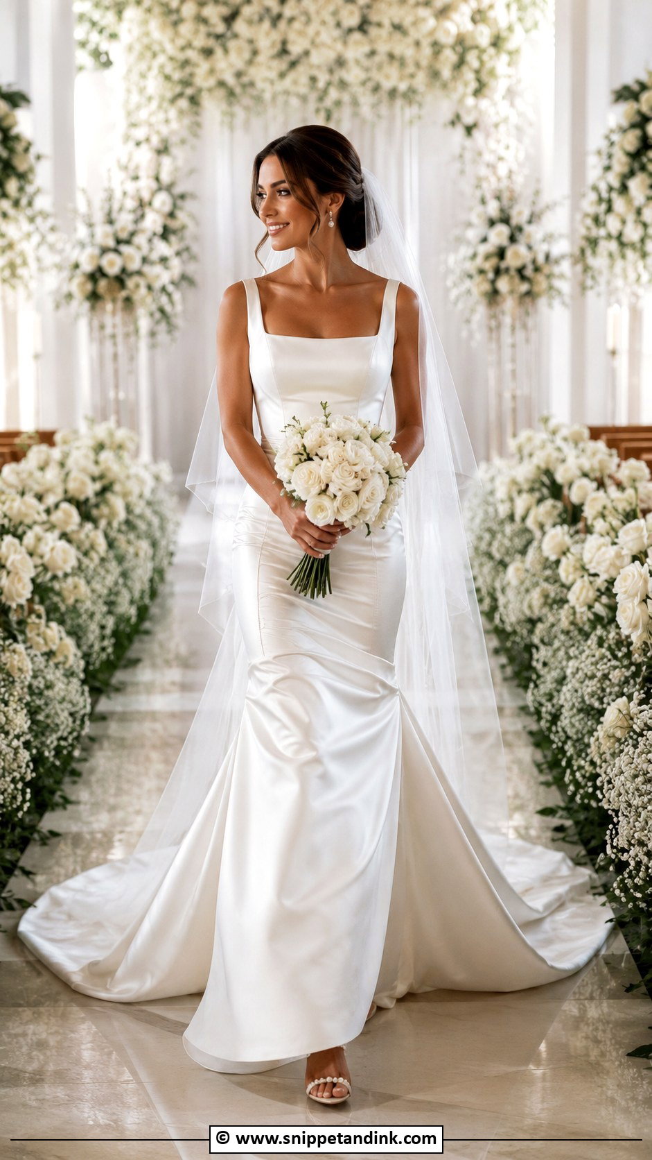 Satin Wedding Dress With Train - Snippet and Ink - 35 Satin Wedding Dress Ideas