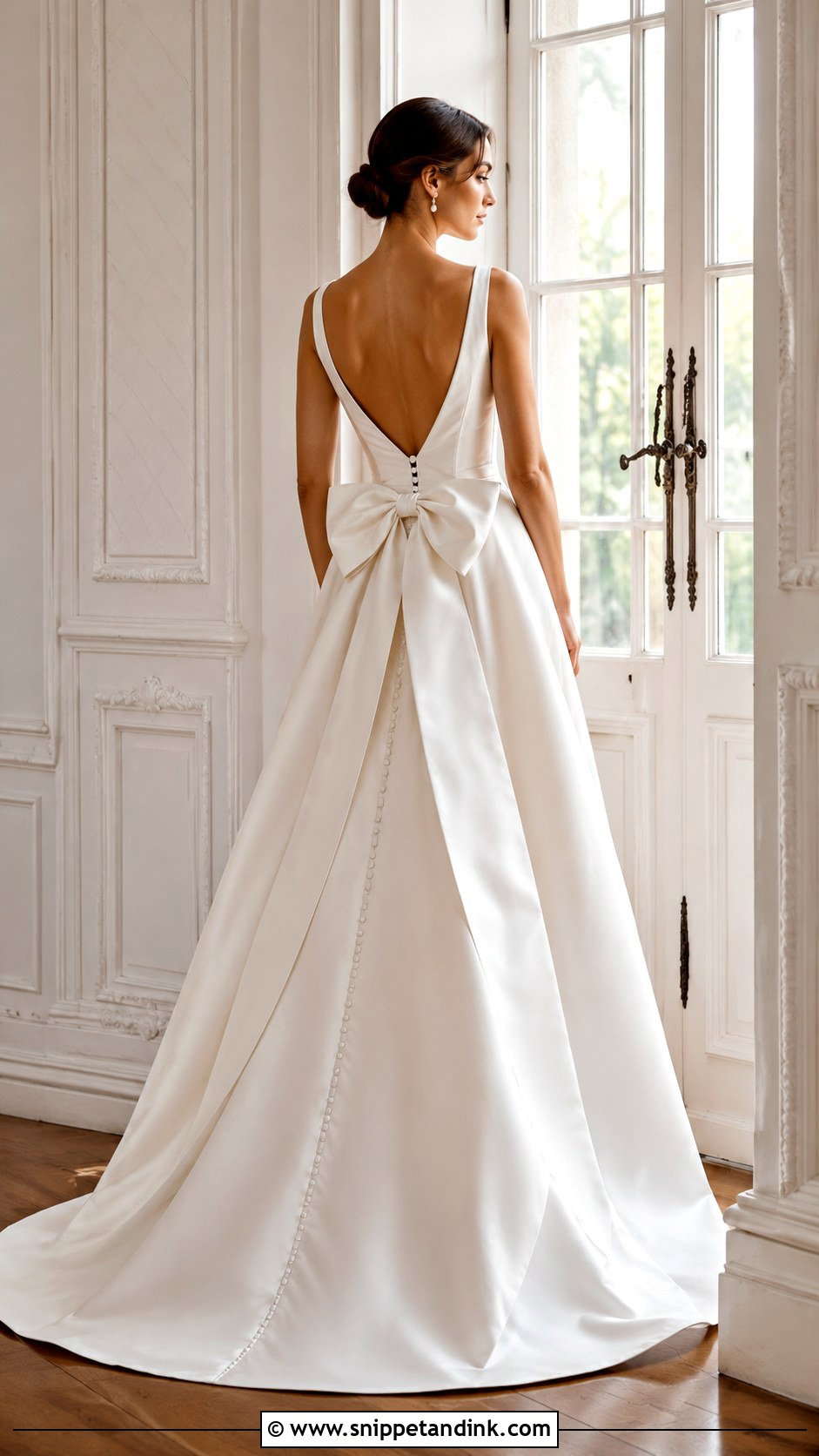 Satin Wedding Gown With Bow - Snippet and Ink - 30 Satin Wedding Gown Ideas