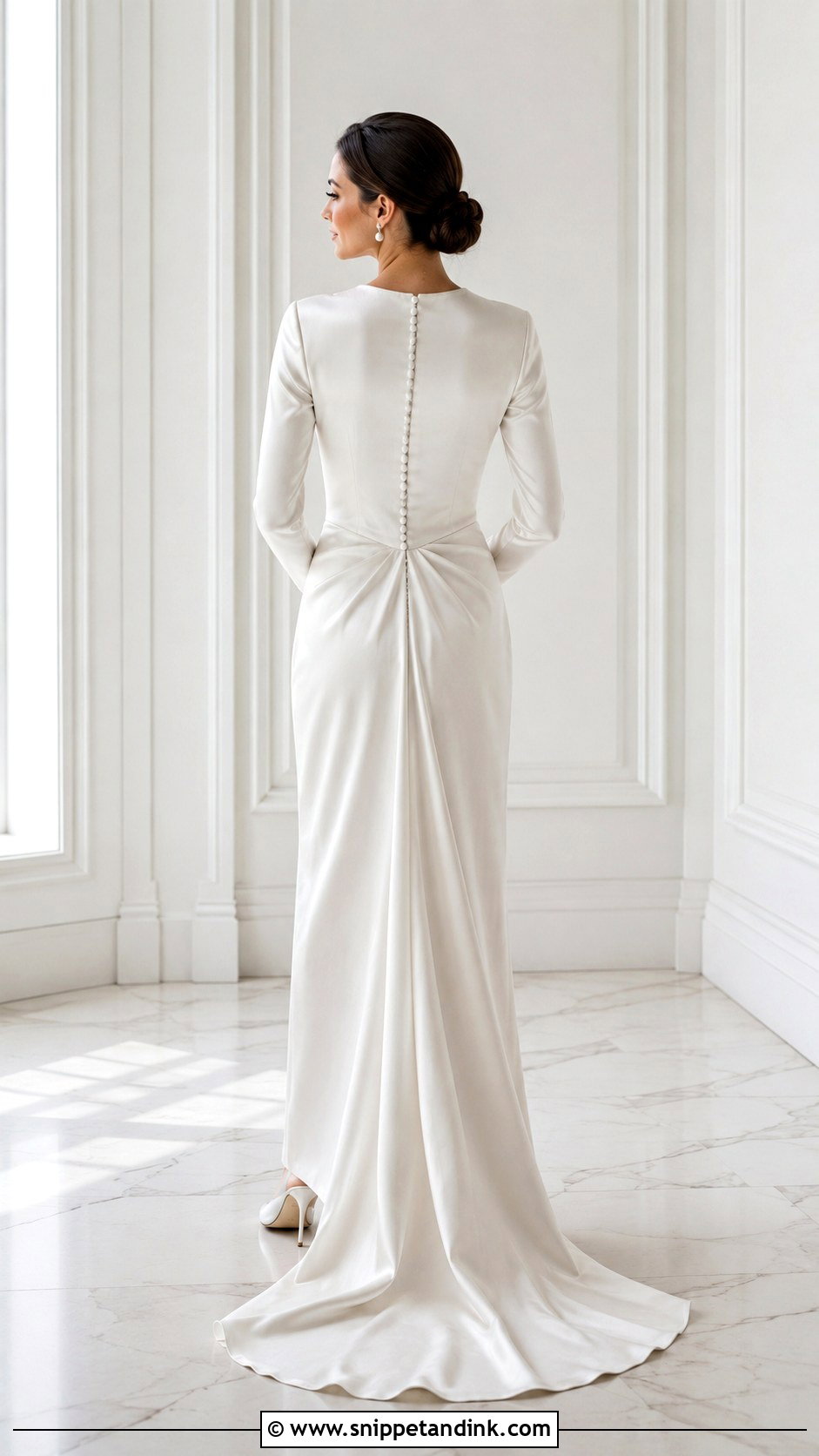 Satin Wedding Gown With Buttons - Snippet and Ink - 30 Satin Wedding Gown Ideas