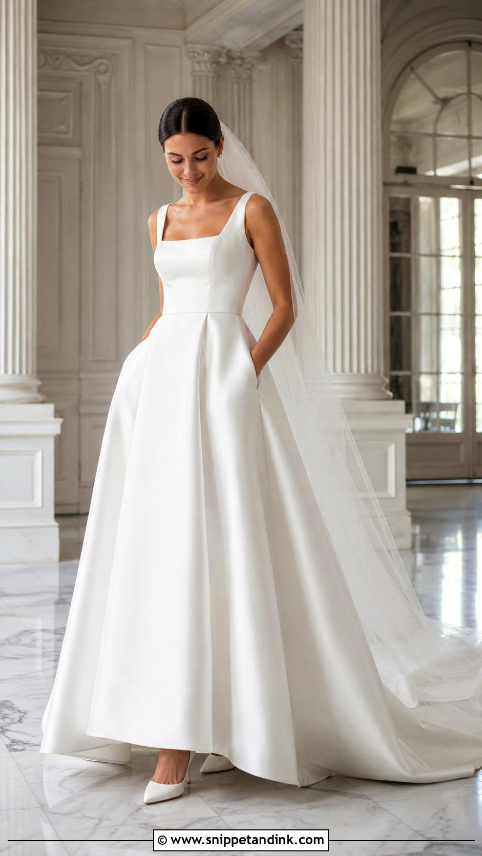 Satin Wedding Gown With Pockets - Snippet and Ink - 30 Satin Wedding Gown Ideas