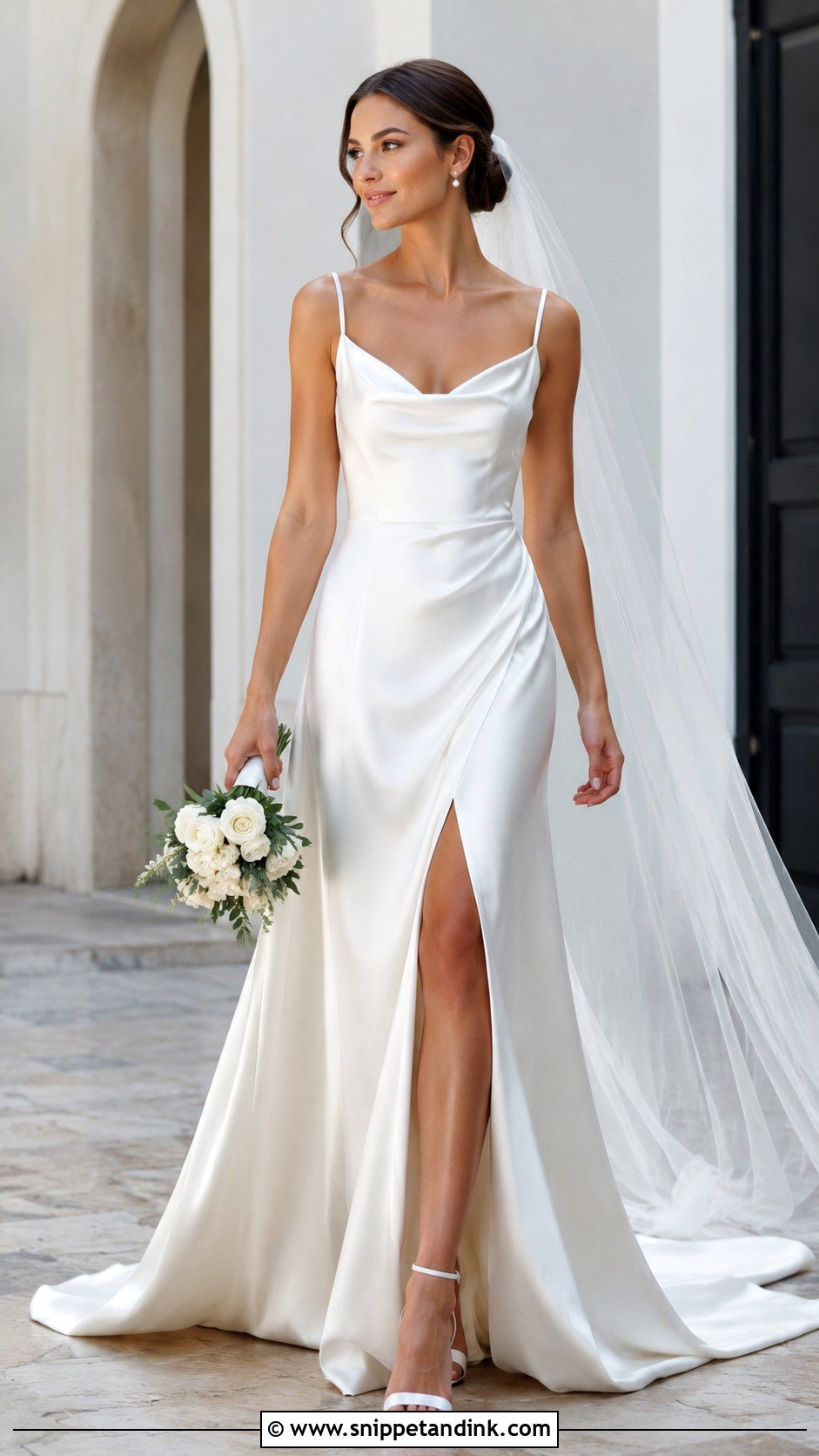 Satin Wedding Gown With Slit - Snippet and Ink - 30 Satin Wedding Gown Ideas