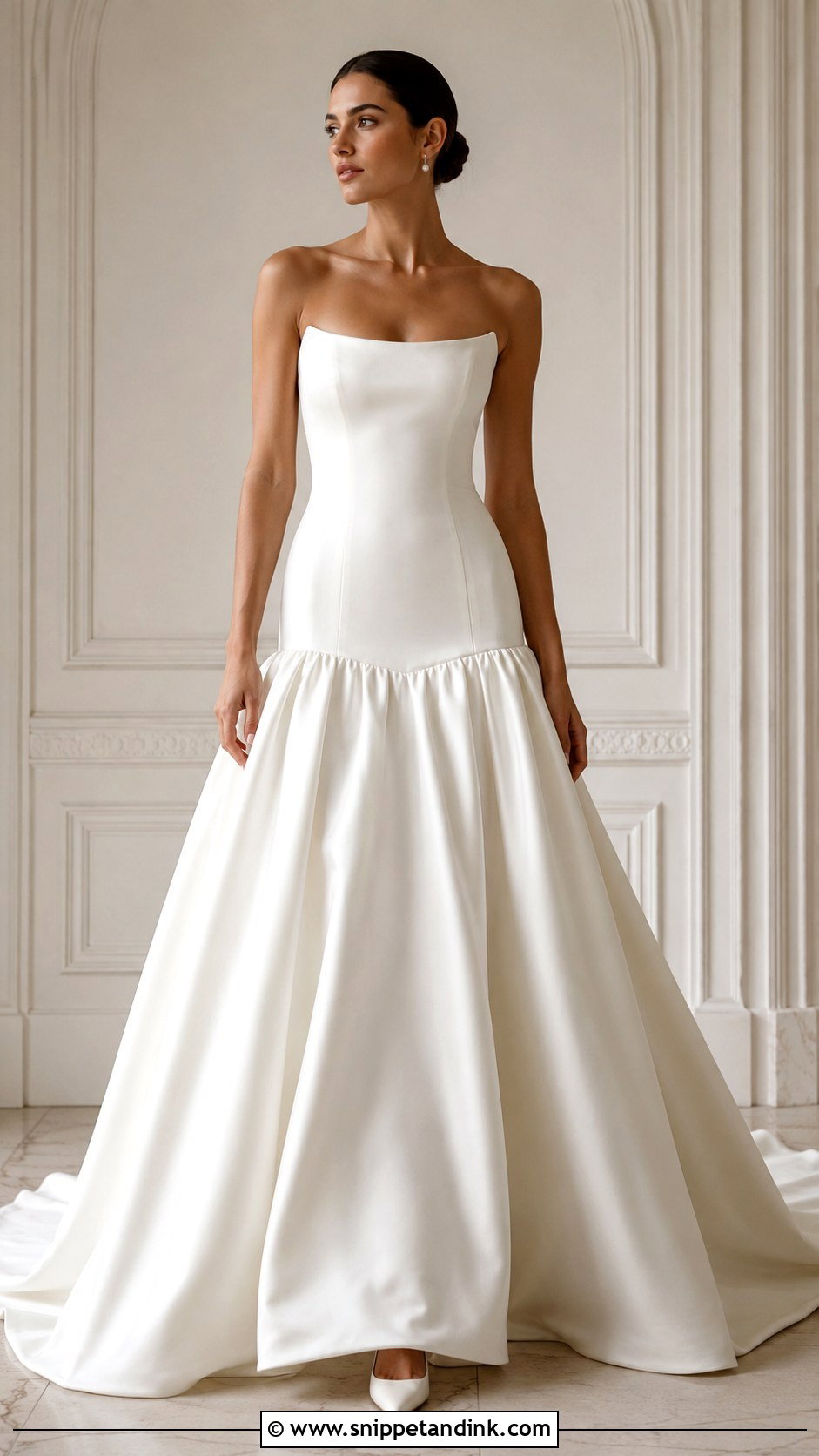Satin Wedding Gown With Train - Snippet and Ink - 30 Satin Wedding Gown Ideas