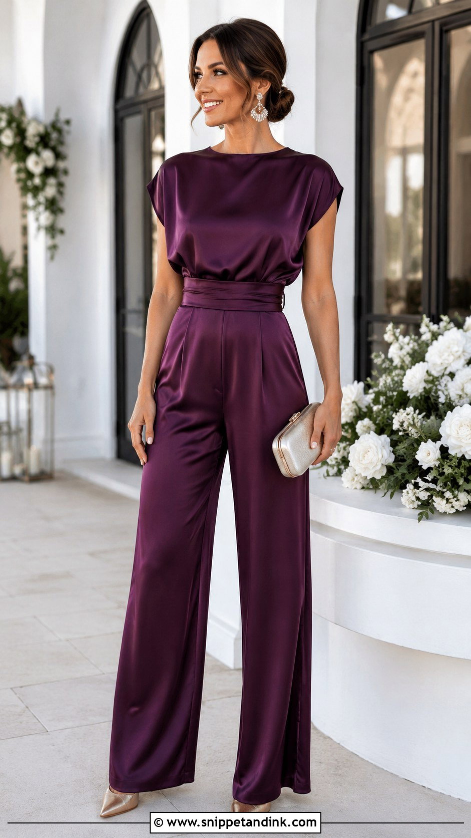 Satin Wedding Guest Jumpsuit - Snippet and Ink - 30 Satin Wedding Ideas