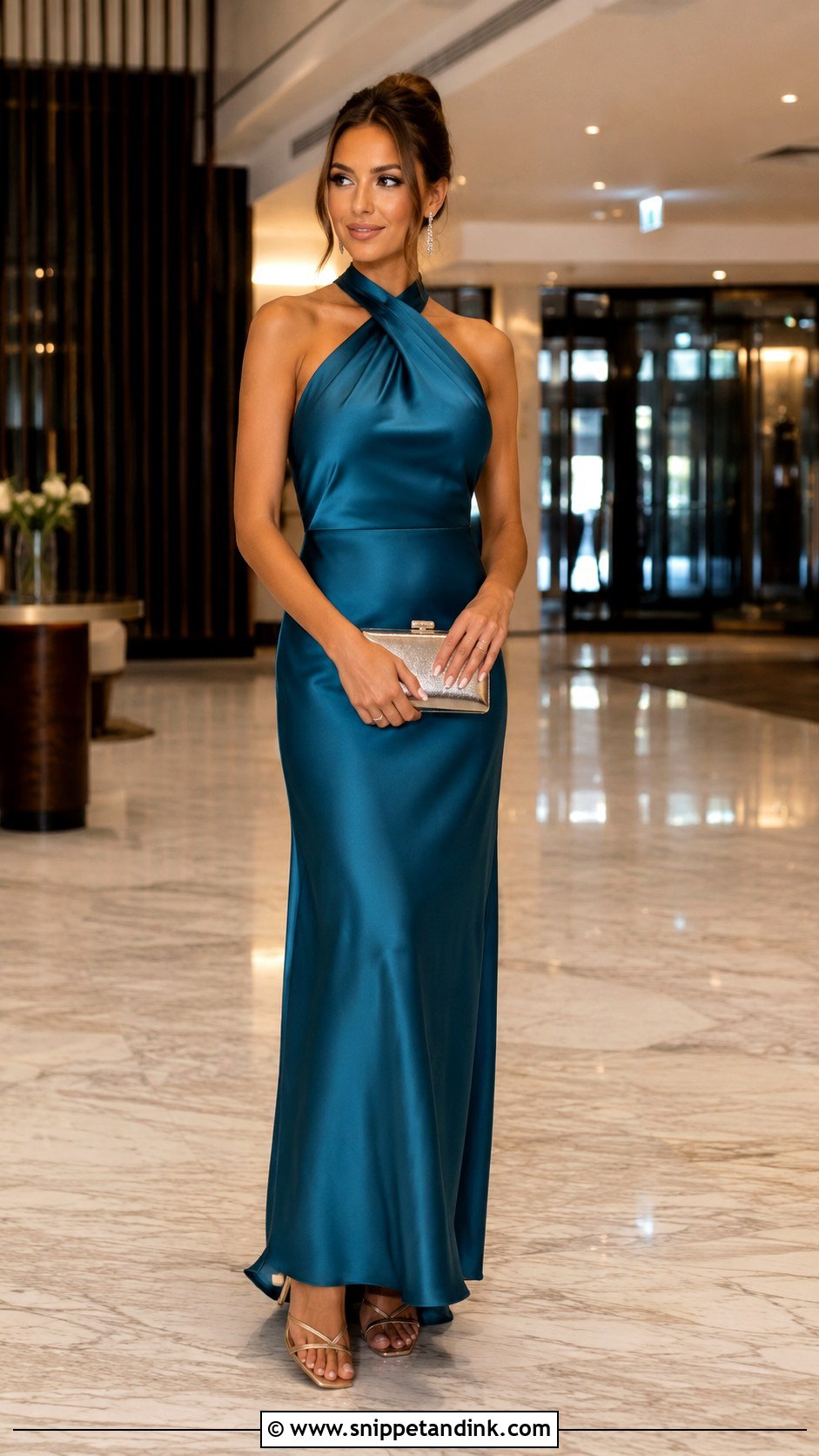 Satin Wedding Guest Maxi Dress - Snippet and Ink - 30 Satin Wedding Ideas