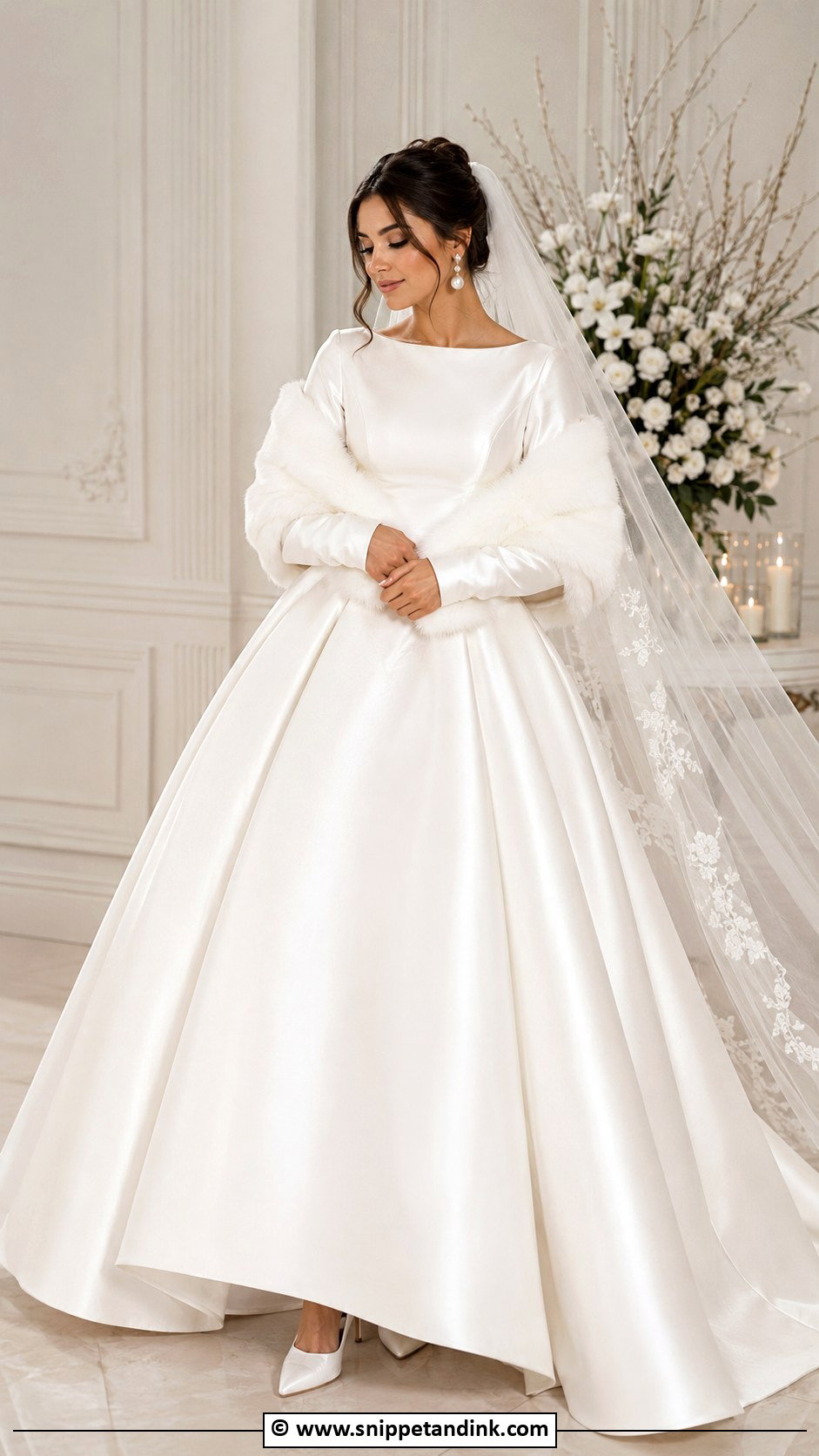 Satin Winter Wedding Dress - Snippet and Ink - 35 Satin Wedding Dress Ideas