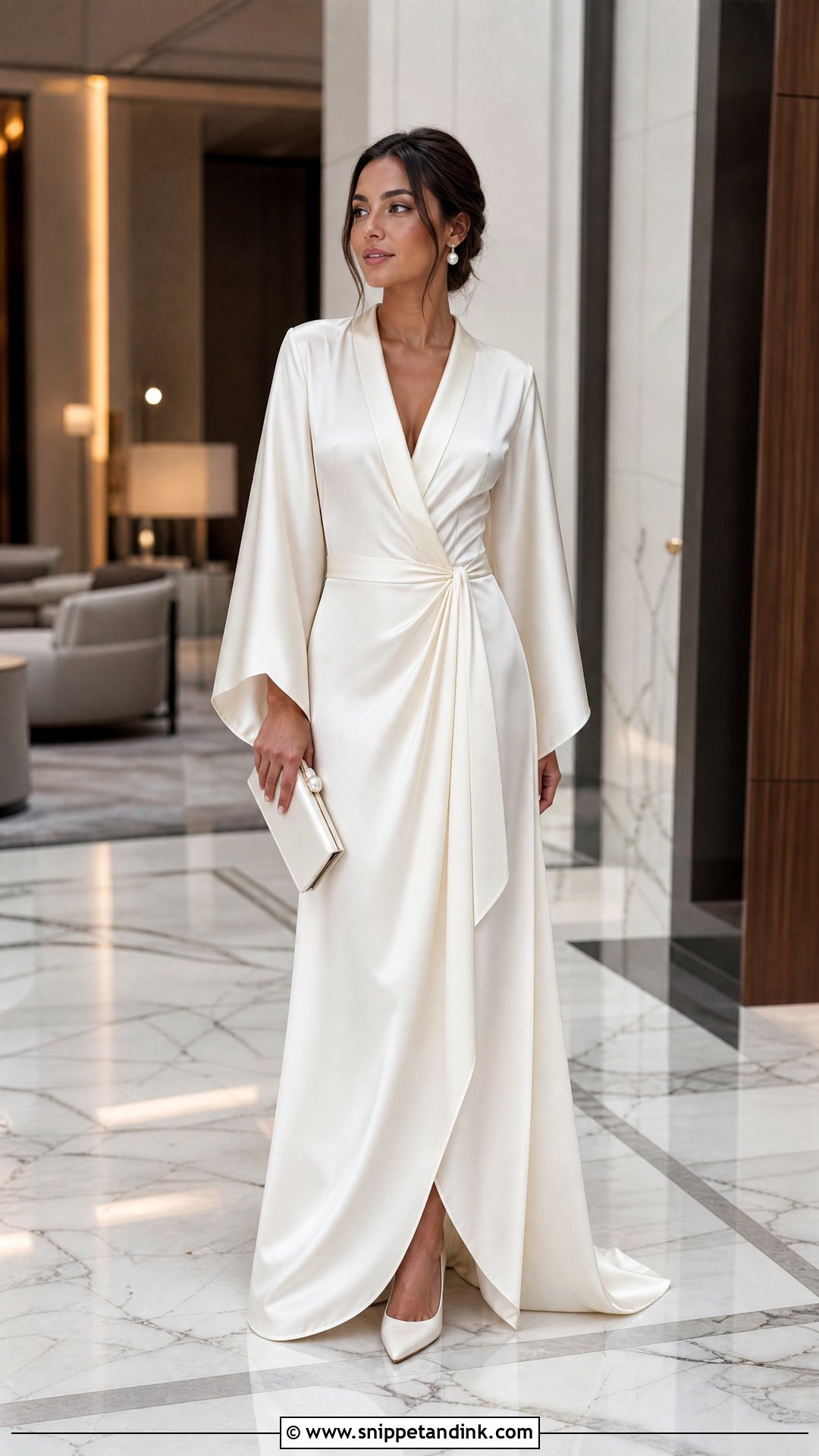 Satin Wrap Robe Wedding Dress - Snippet and Ink - 20 Robe Wedding Dress Ideas