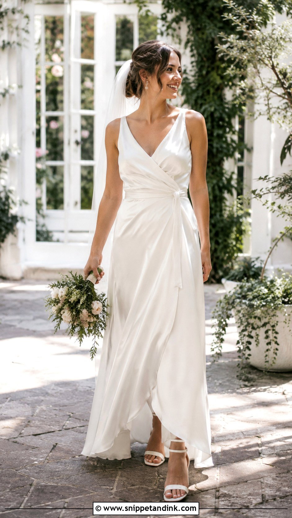 Satin Wrap Wedding Dress - Snippet and Ink - 30 Satin Wedding Dresses