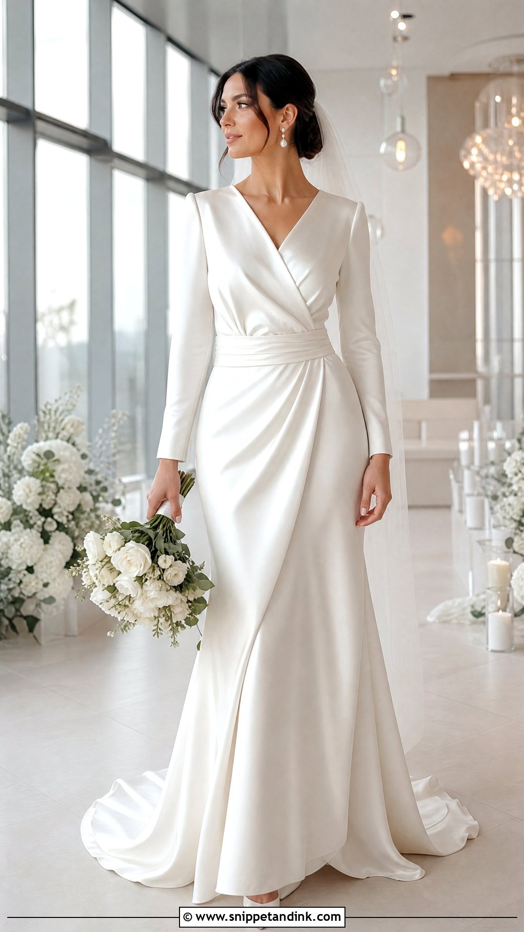 Satin Wrap Wedding Dress - Snippet and Ink - 20 Wrap Wedding Dress Ideas