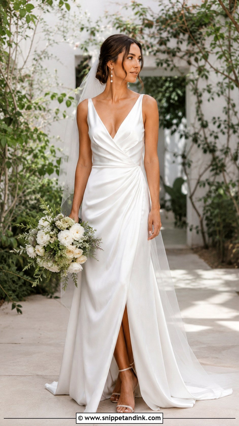 Satin Wrap Wedding Gown - Snippet and Ink - 30 Satin Wedding Gown Ideas