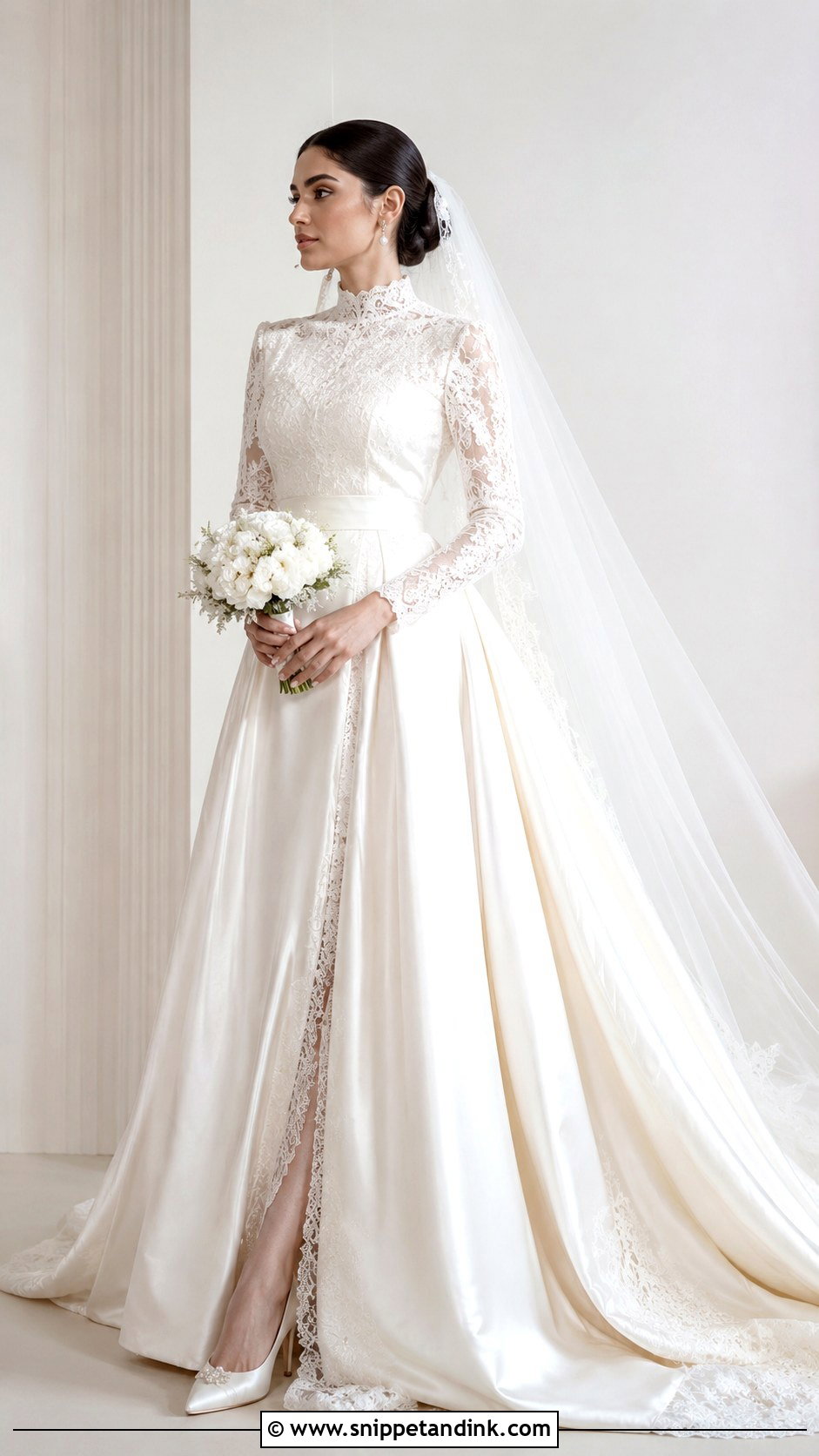 Saudi High Neck Wedding Dress - Snippet and Ink - 25 Saudi Wedding Dress Ideas