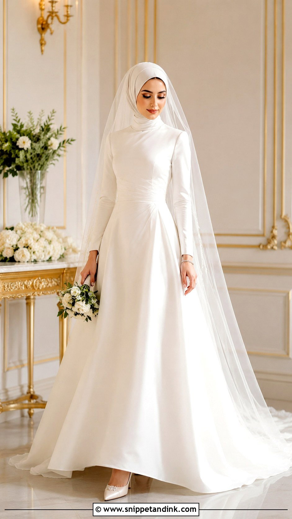 Saudi Modest A Line Wedding Dress - Snippet and Ink - 25 Saudi Wedding Dress Ideas