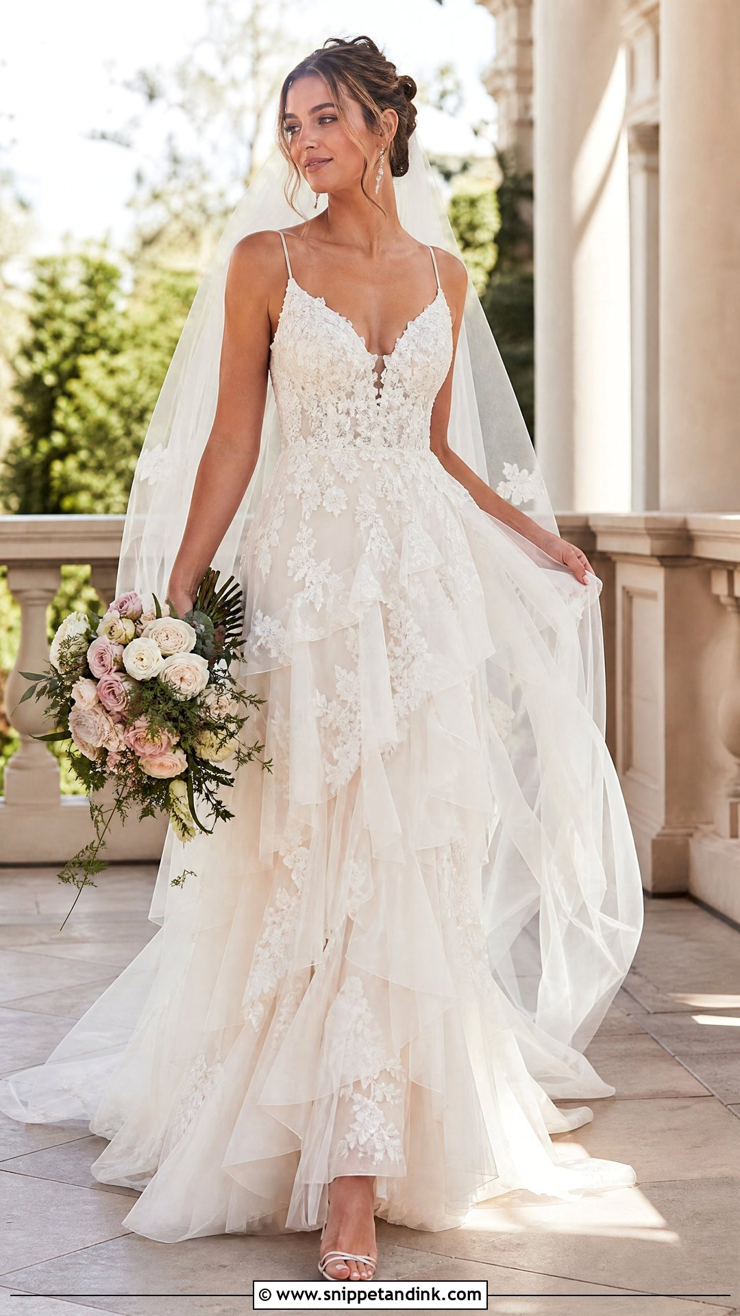 Sauvignon Ruffle Tiered Wedding Dress - Snippet and Ink - 20 Sottero and Midgley Wedding Dresses