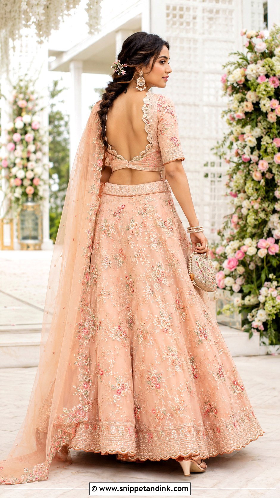 Scalloped Bridal Blouse Back - Snippet and Ink - 20 Bridal Blouse Back Designs