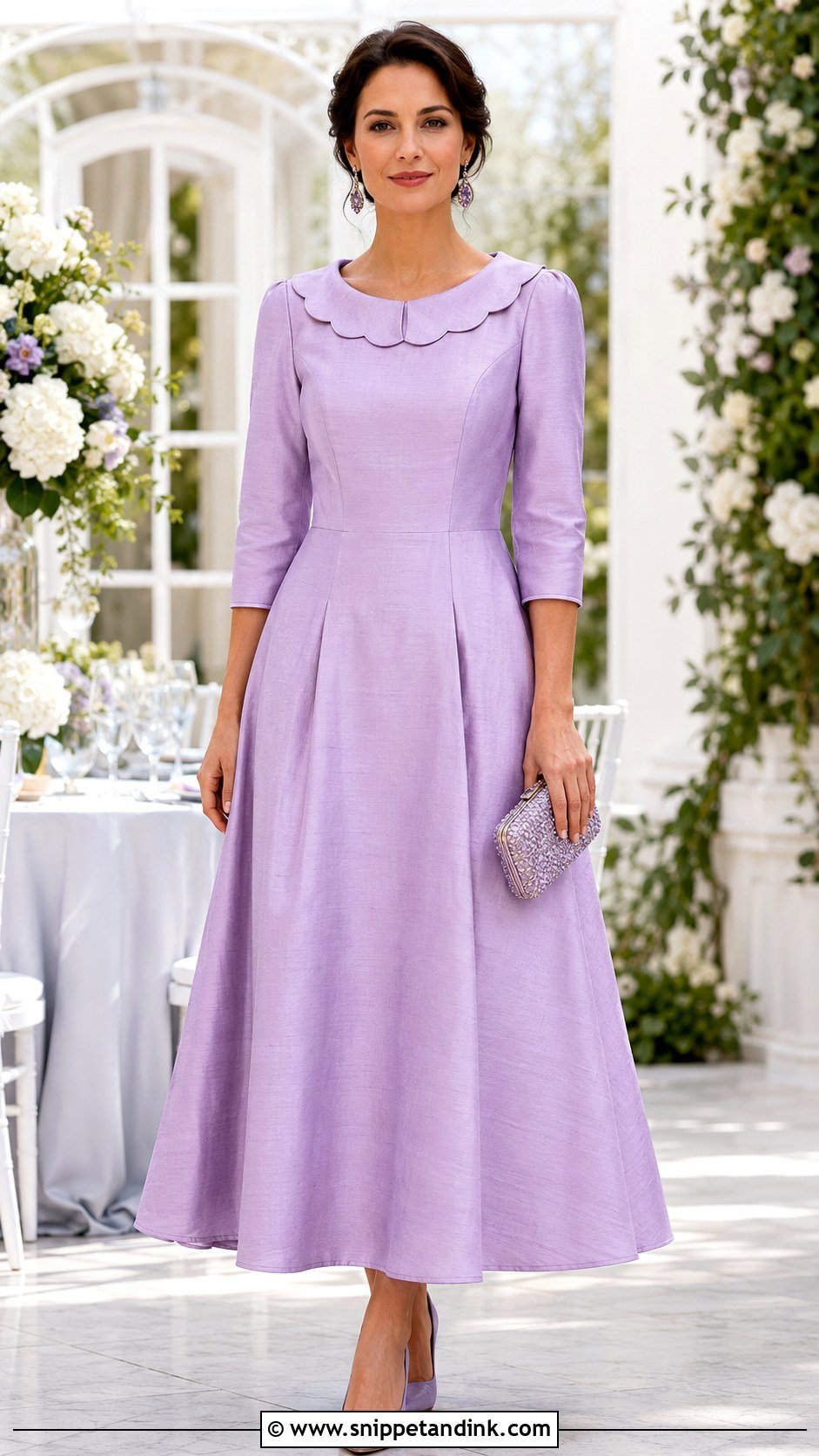 Scalloped Collar Gown - Snippet and Ink - 20 Collar Gown Design Ideas