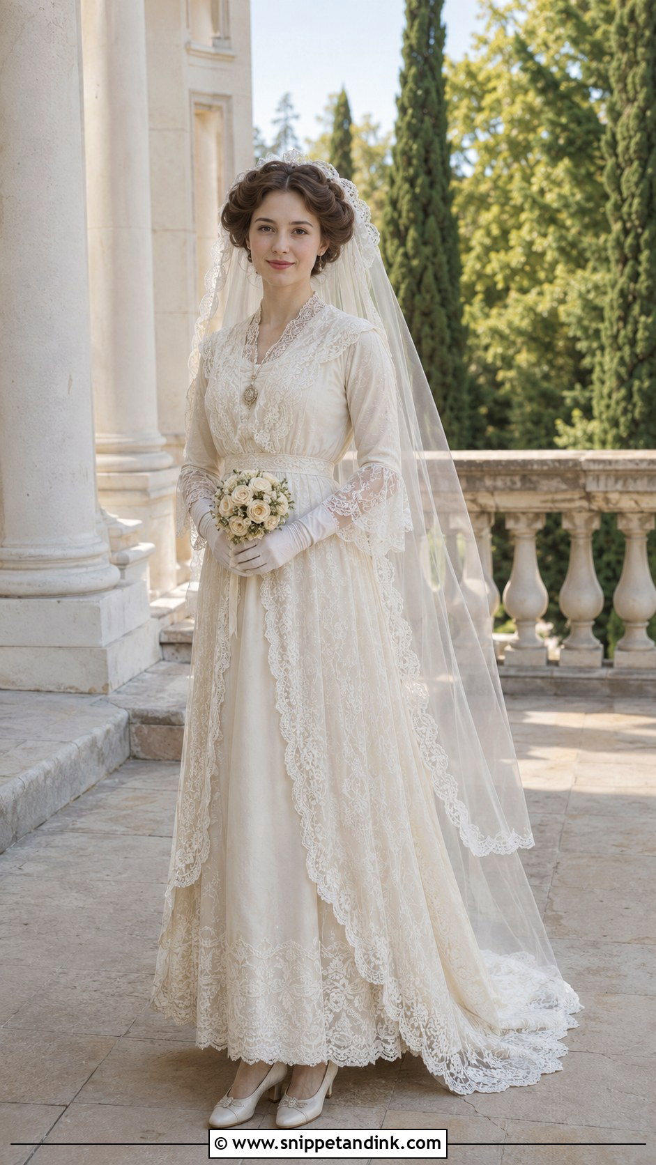 Scalloped Hem 1910s Wedding Dress - Snippet and Ink - 20 1910s Wedding Dress Ideas