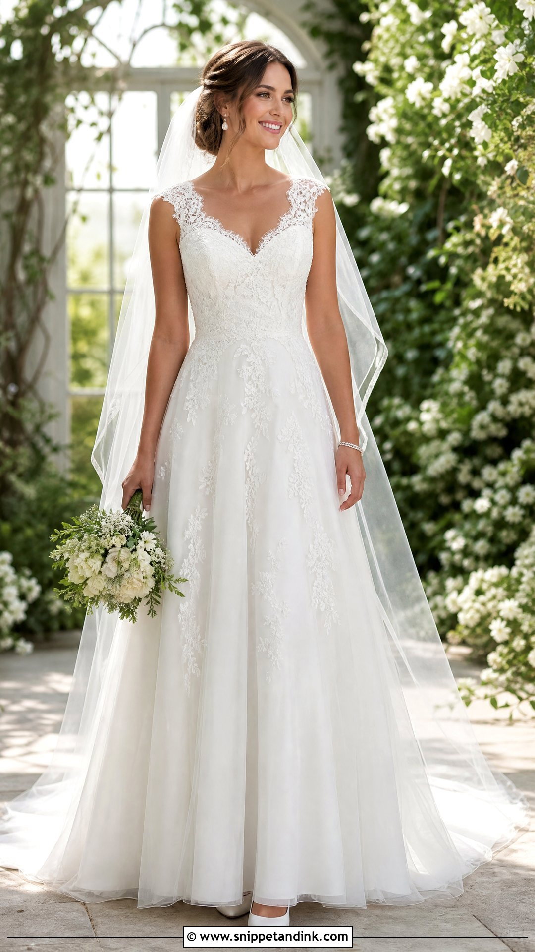Scalloped Lace Neckline Wedding Dress - Snippet and Ink - 20 Wedding Dresses Neckline