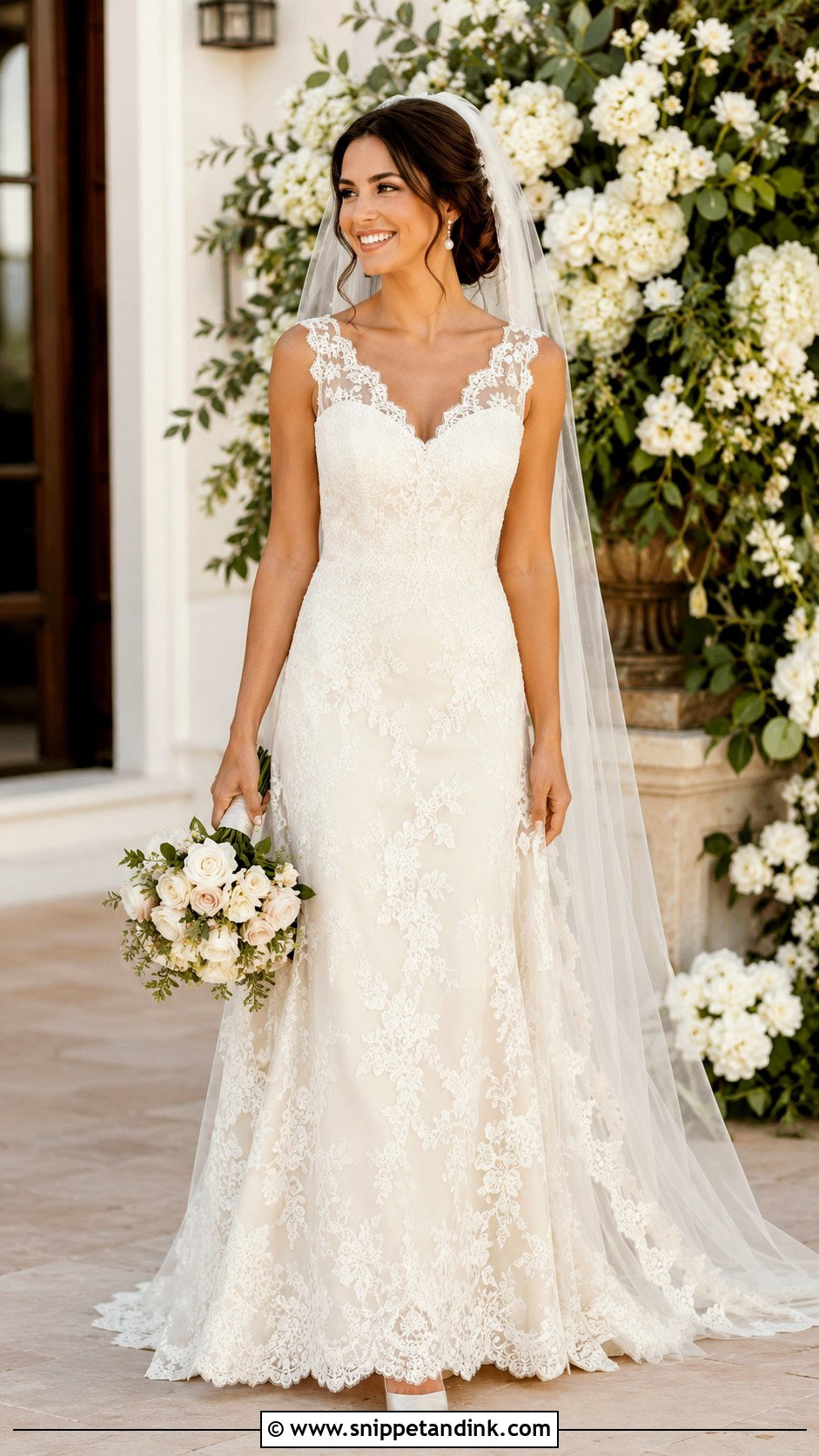 Scalloped Lace Wedding Dress - Snippet and Ink - 25 20s Wedding Dress Ideas