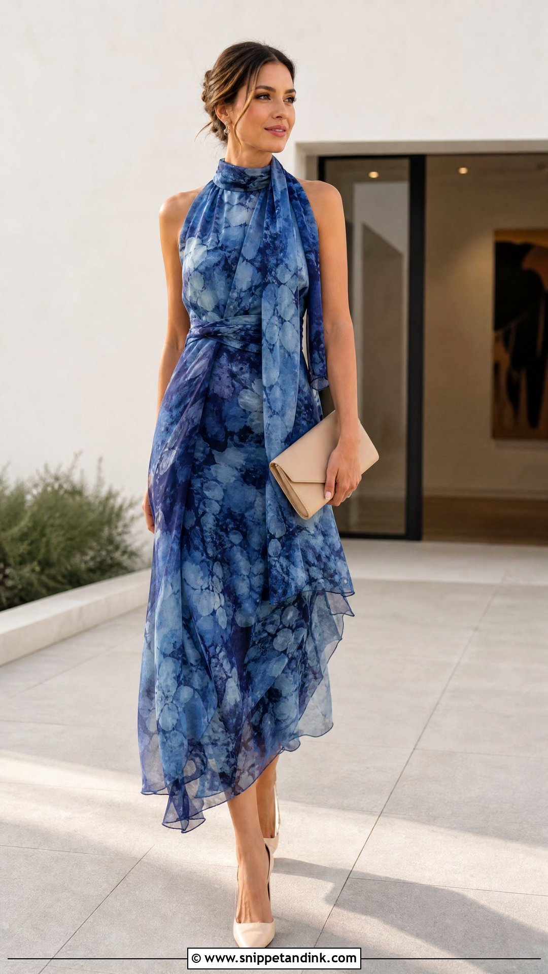 Scarf Neck Dress Summer Wedding Attire - Snippet and Ink - 25 Summer Wedding Attire Ideas