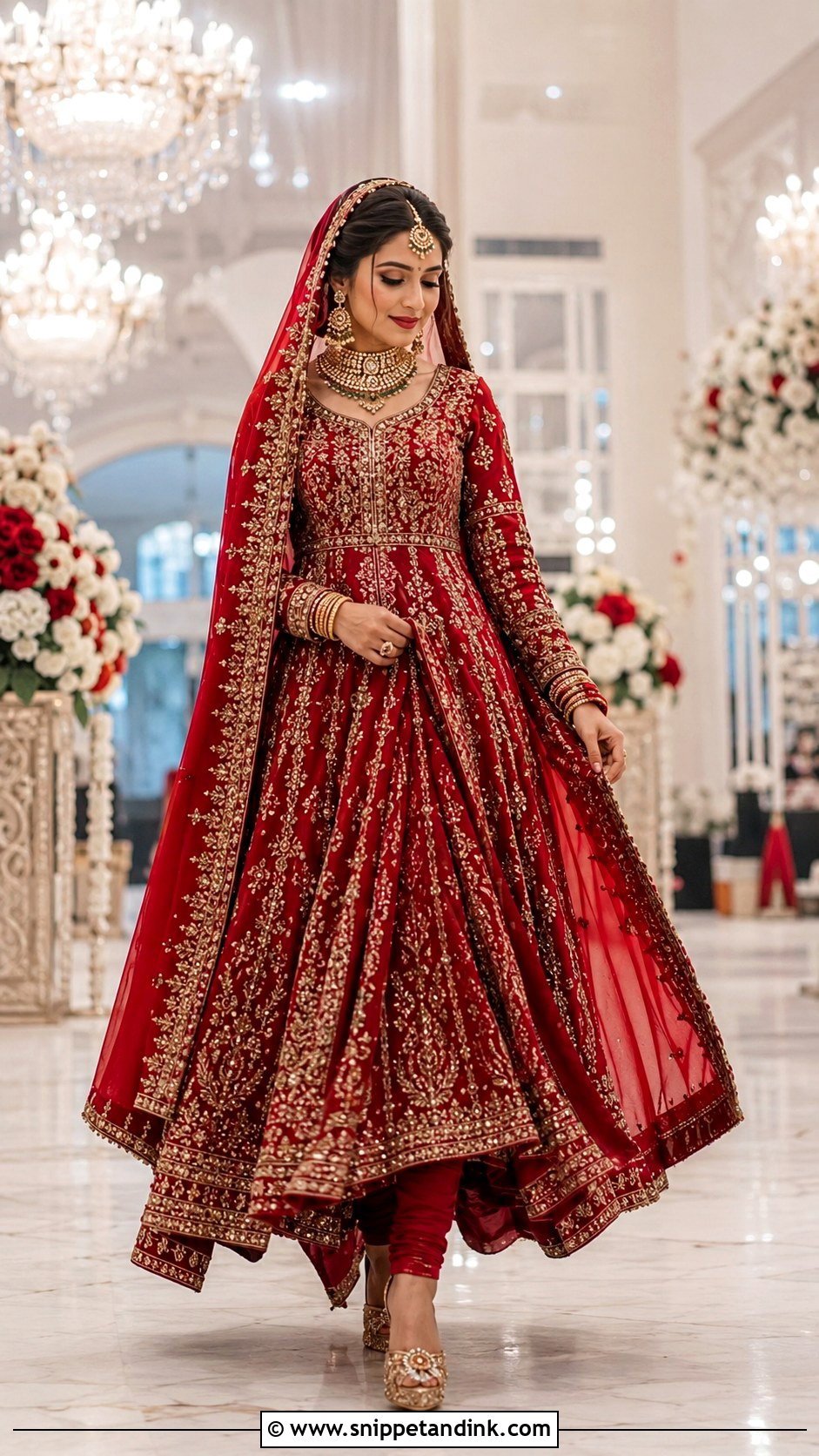 Scarlet Barat Bridal Anarkali - Snippet and Ink - 20 Bridal Dresses for Barat