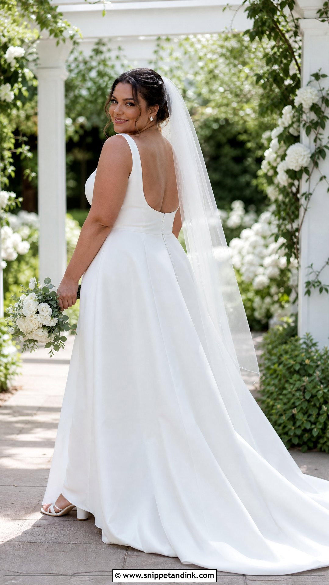 Scoop Back A Line Wedding Dress - Snippet and Ink - 20 Simple Backless Wedding Dress Ideas