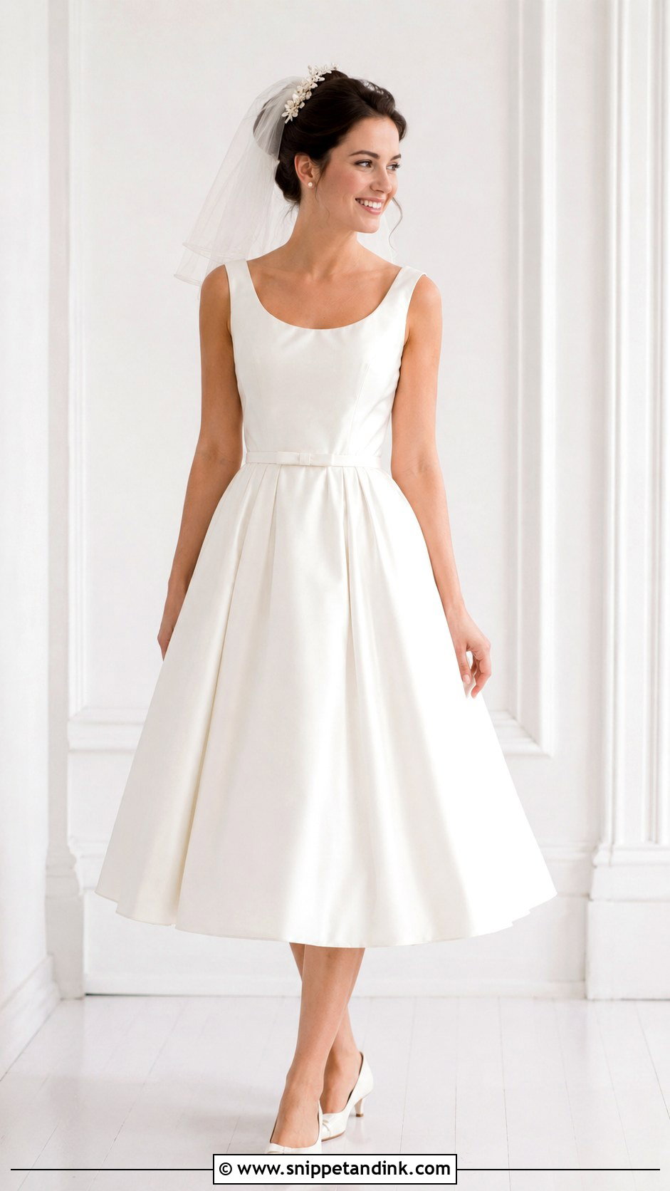 Scoop Neck 50s Wedding Dress - Snippet and Ink - 30 50s Wedding Dress Ideas