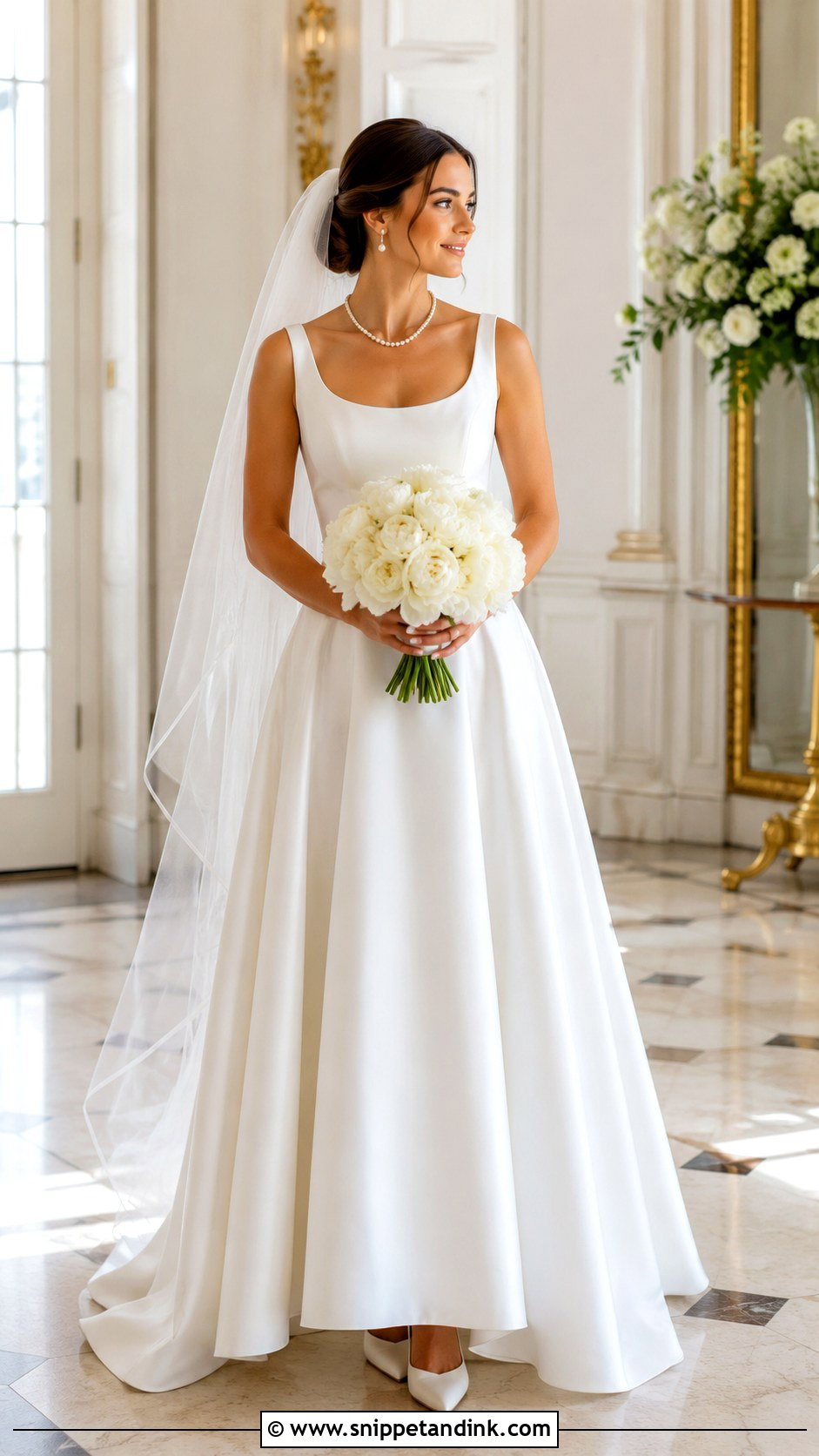 Scoop Neck A Line Wedding Dress - Snippet and Ink - 20 Elegant Plain Wedding Dress Ideas
