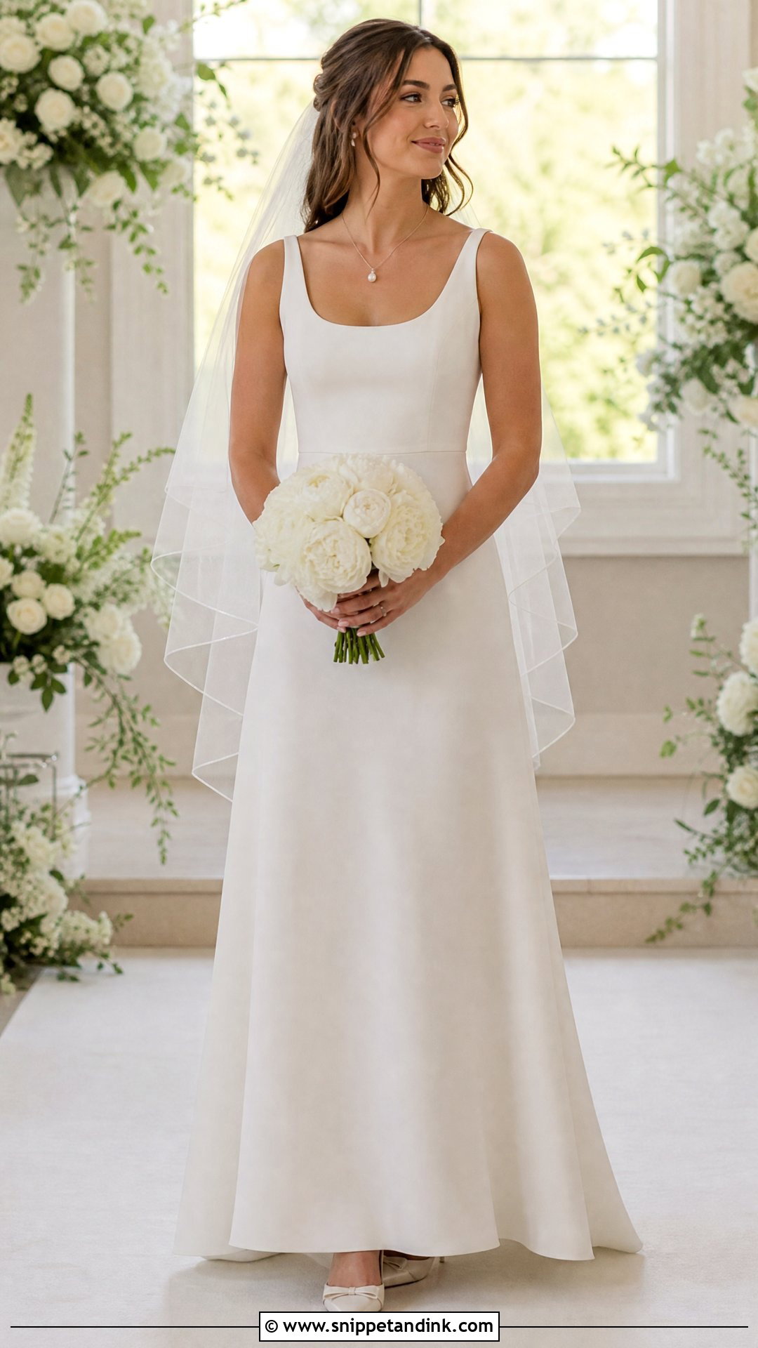 Scoop Neck A Line Wedding Dress - Snippet and Ink - 20 Simple Aline Wedding Dress Ideas