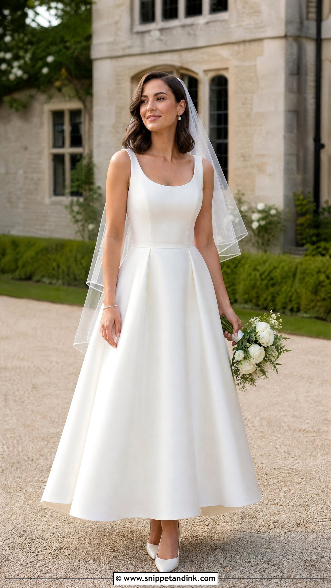 Scoop Neck A Line Wedding Dress - Snippet and Ink - 20 Simple Sleek Wedding Dress Ideas