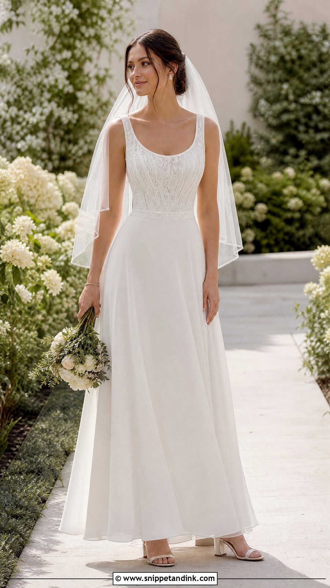 Scoop Neck A Line Wedding Dress - Snippet and Ink - 20 Wedding Dress for Small Bust Ideas
