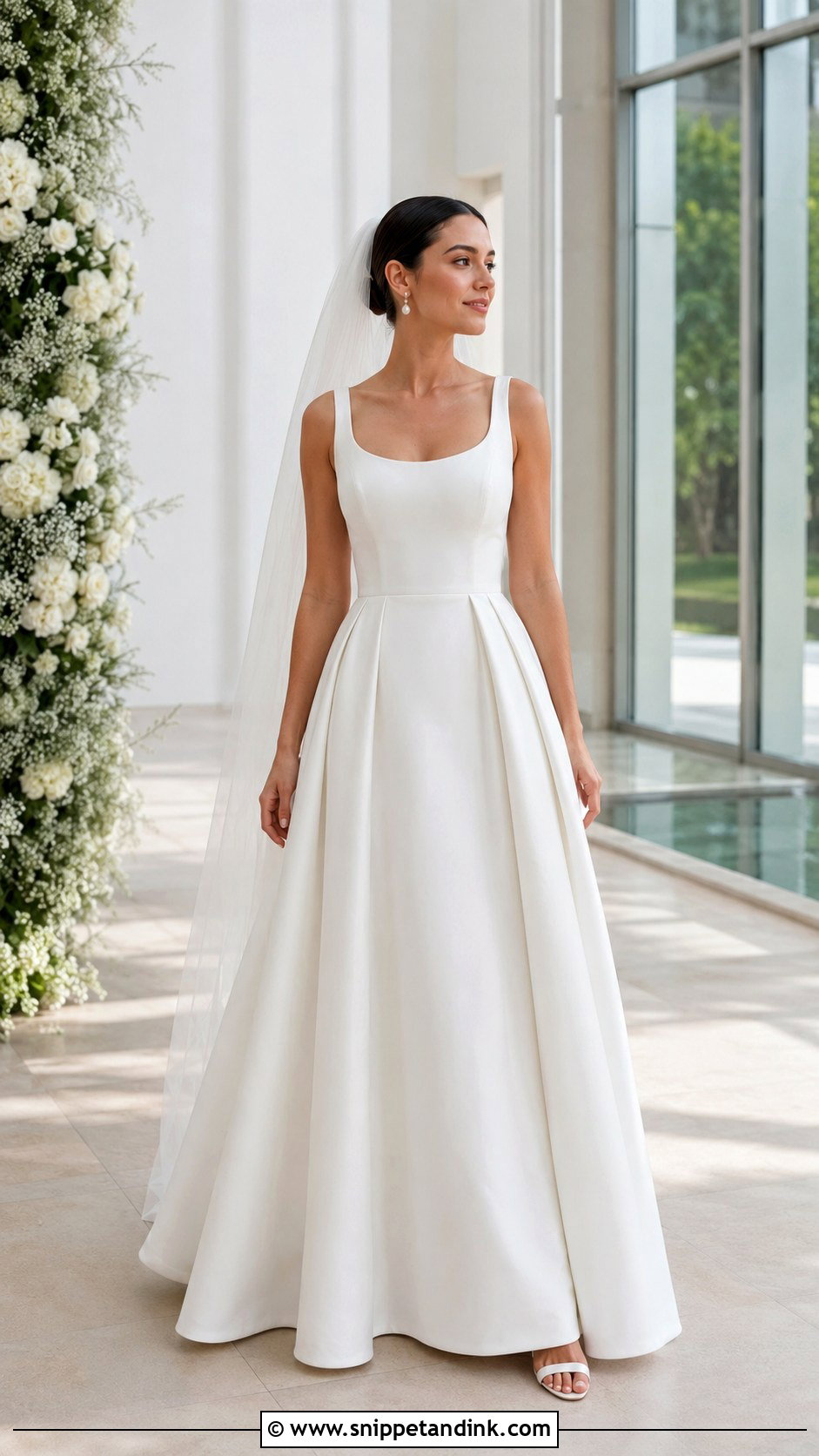 Scoop Neck A Line Wedding Dress With Thick Straps - Snippet and Ink - 20 A Line Wedding Dress with Straps Ideas