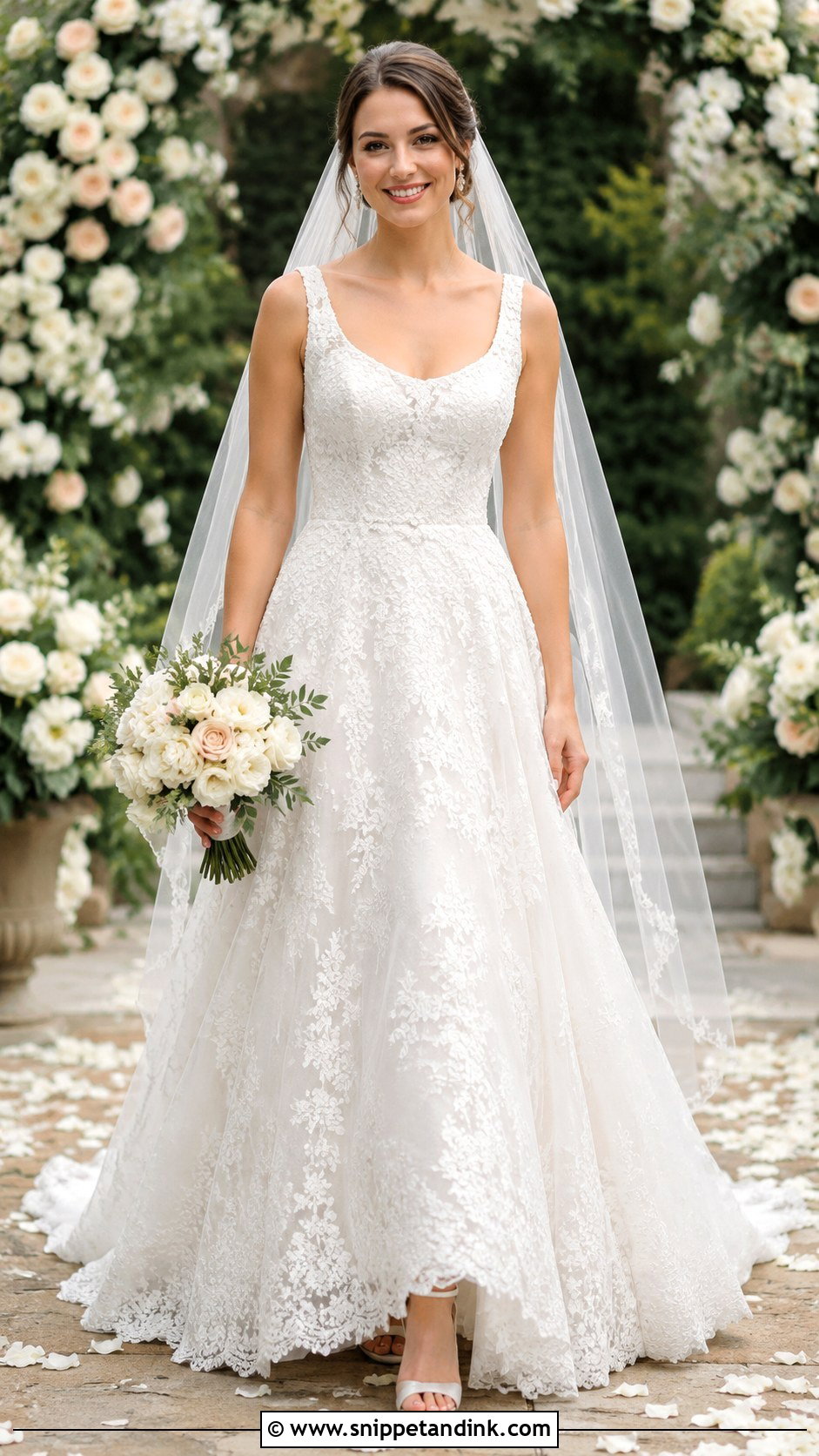 Scoop Neck A Line Wedding Dress - Snippet and Ink - 25 Scoop Neck Wedding Dress Ideas