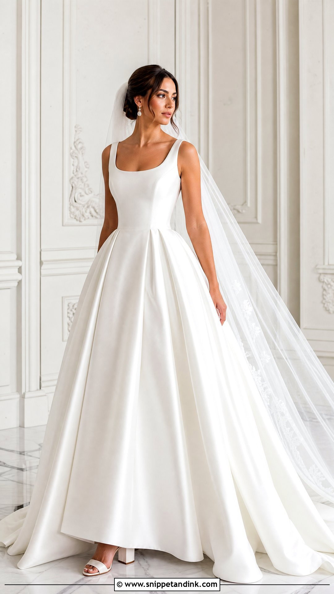 Scoop Neck Ball Gown Wedding Dress - Snippet and Ink - 20 Wedding Dresses for Inverted Triangle