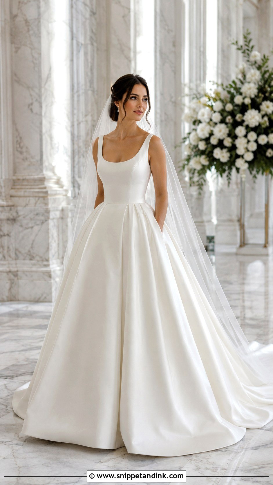 Scoop Neck Ball Gown Wedding Dress - Snippet and Ink - 25 Scoop Neck Wedding Dress Ideas
