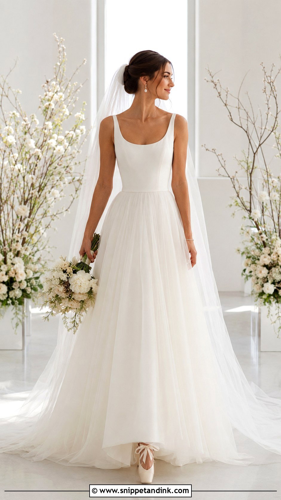 Scoop Neck Ballerina Wedding Dress - Snippet and Ink - 20 Ballerina Wedding Dress Ideas