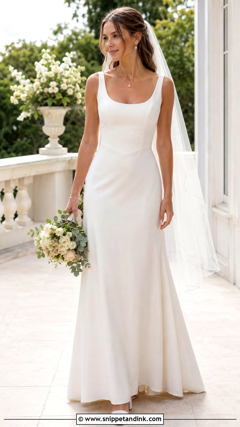 Scoop Neck Basque Waist Wedding Dress - Snippet and Ink - 20 Basque Waist Wedding Ideas