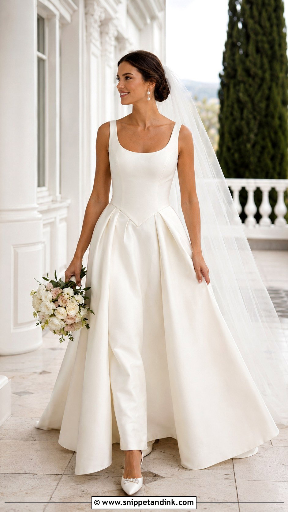 Scoop Neck Basque Waist Wedding Dress With Straps - Snippet and Ink - 20 Basque Waist Wedding Dress with Straps Ideas