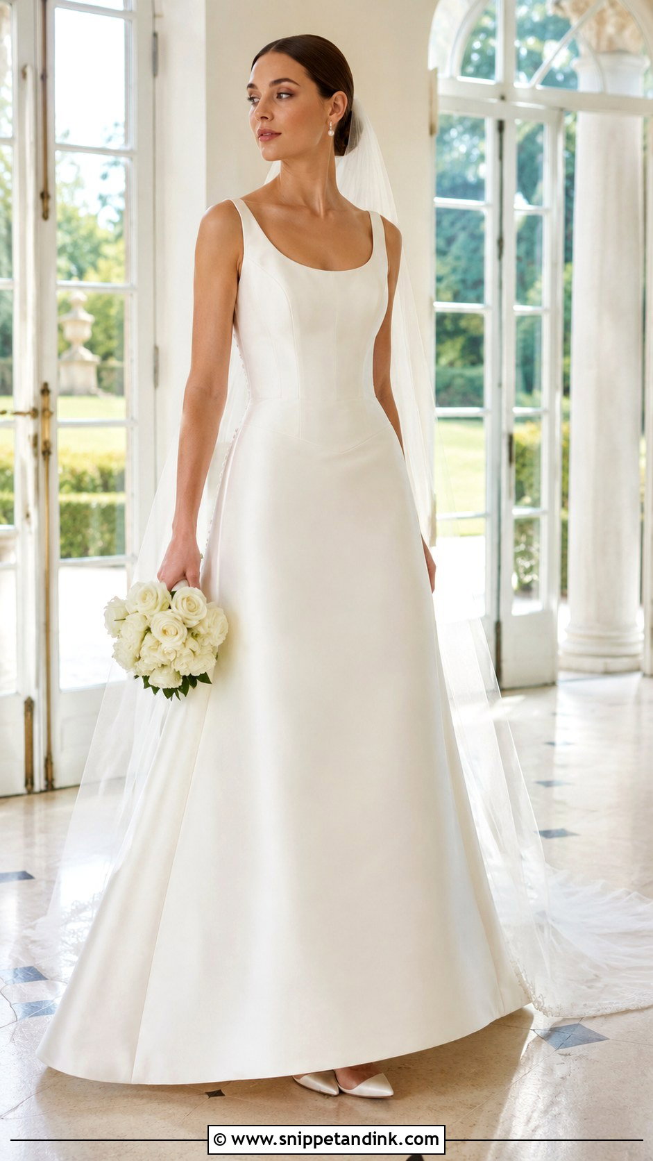 Scoop Neck Basque Waist Wedding Dress - Snippet and Ink - 20 Basque Waist Wedding Dresses