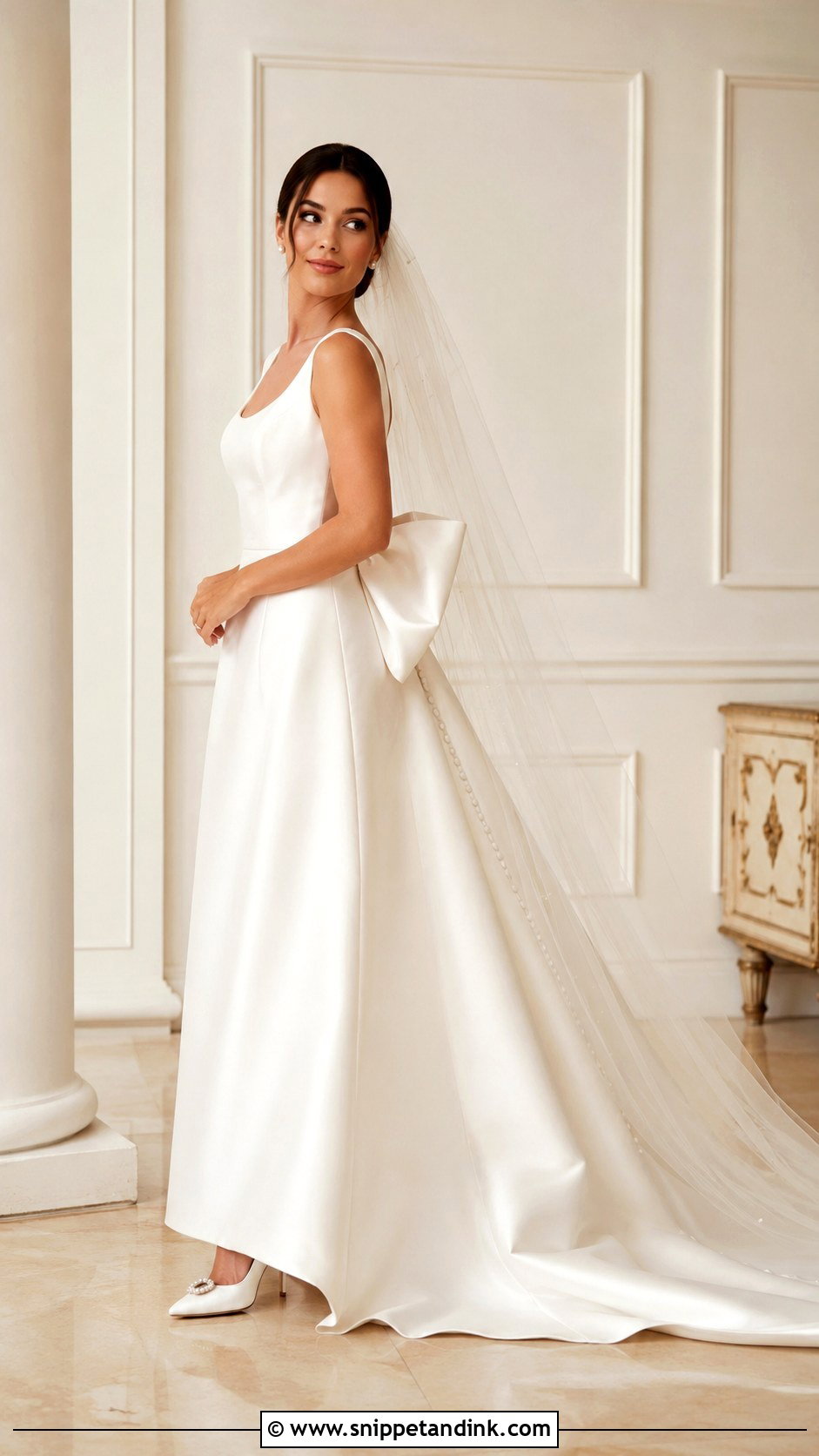 Scoop Neck Bow Wedding Dress - Snippet and Ink - 25 Scoop Neck Wedding Dress Ideas