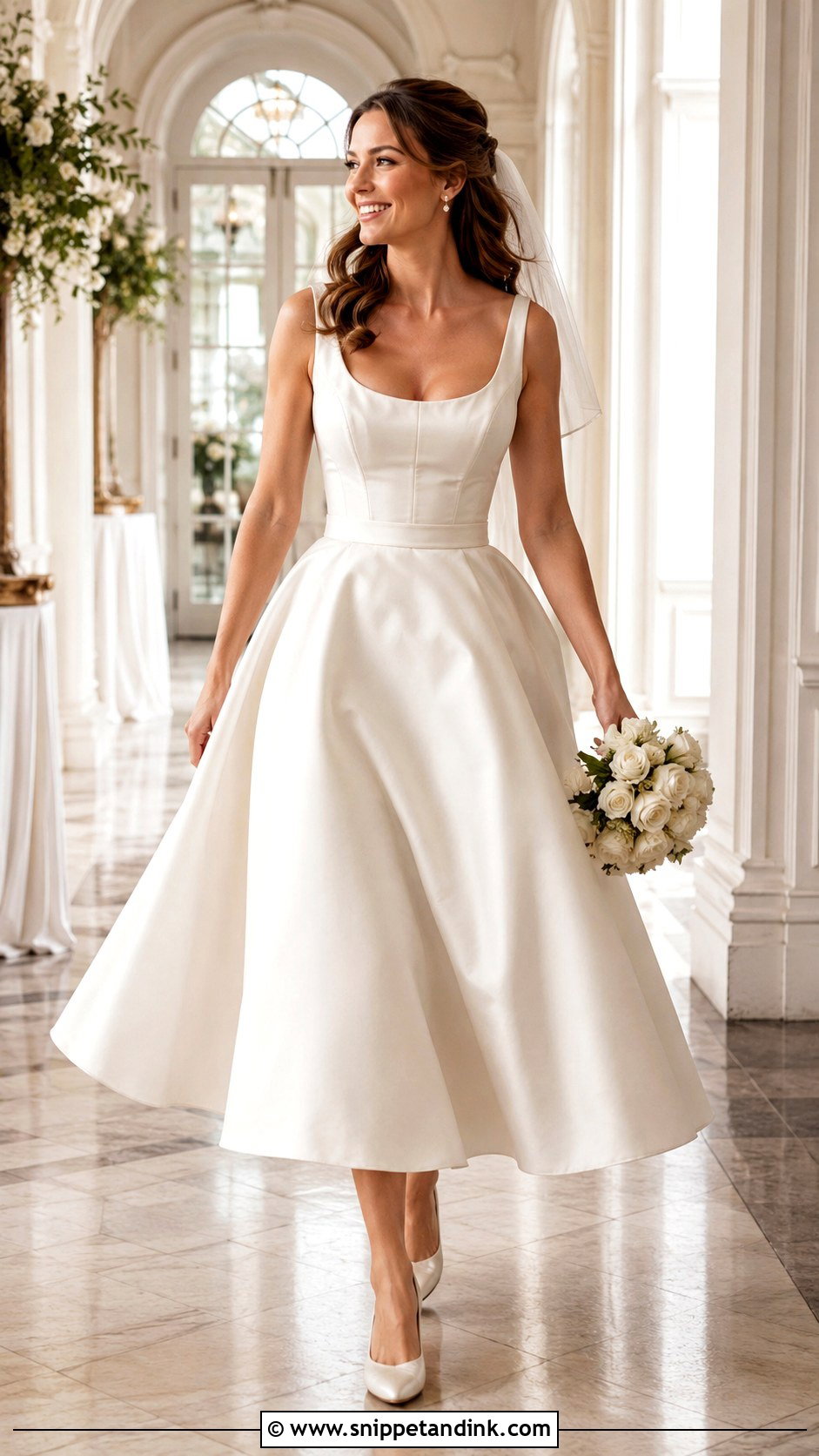 Scoop Neck Corset And Circle Skirt Wedding Dress - Snippet and Ink - 20 Corset and Skirt Wedding Dress Ideas
