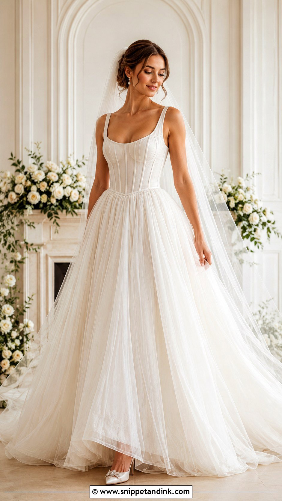 Scoop Neck Corset Wedding Dress - Snippet and Ink - 25 Scoop Neck Wedding Dress Ideas