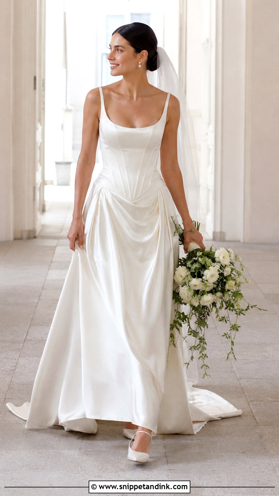 Scoop Neck Corseted Wedding Dress - Snippet and Ink - 20 Corseted Wedding Dress Ideas
