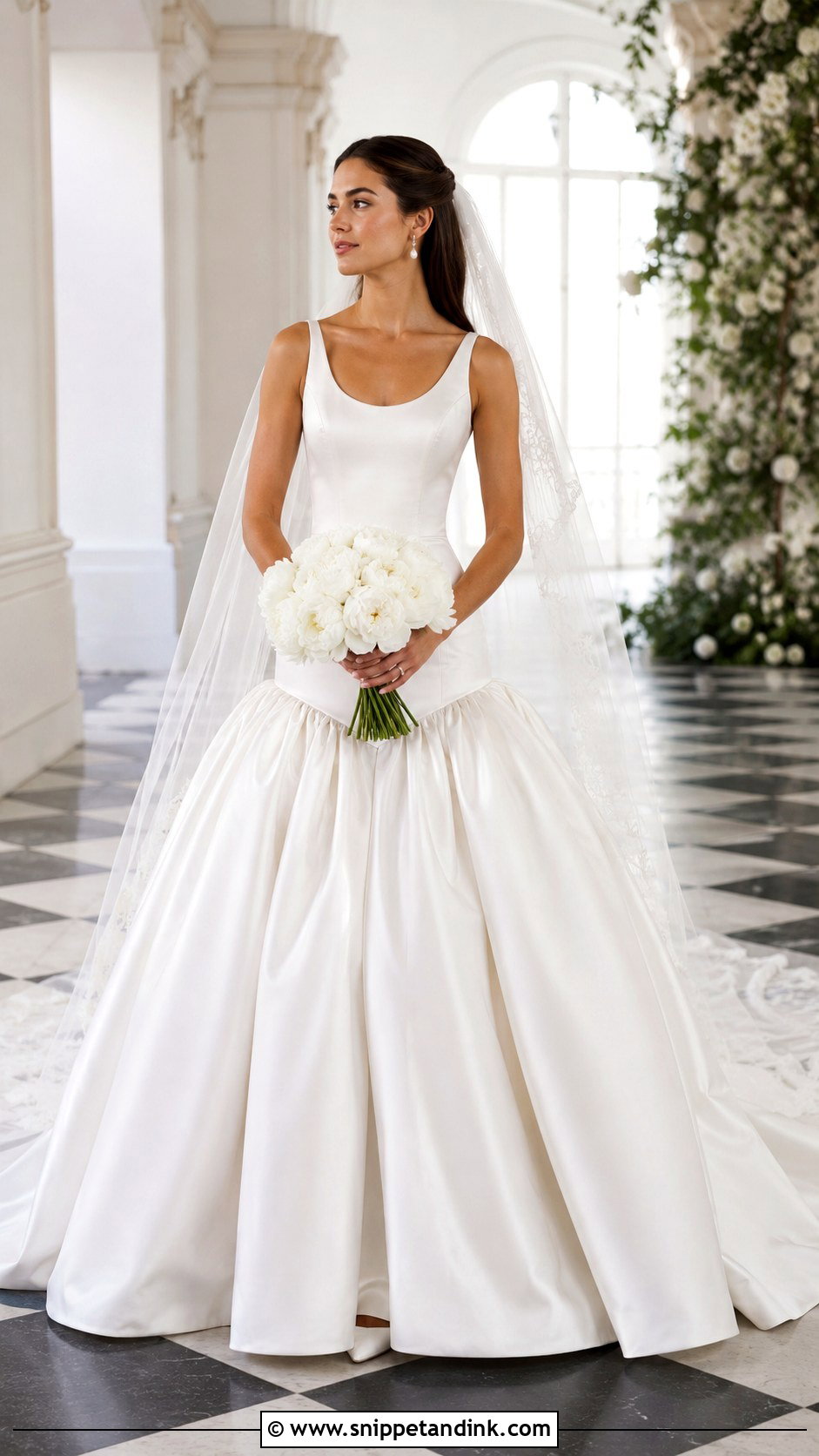 Scoop Neck Drop Waist Ball Gown - Snippet and Ink - 20 Allure Bridal Couture Ideas