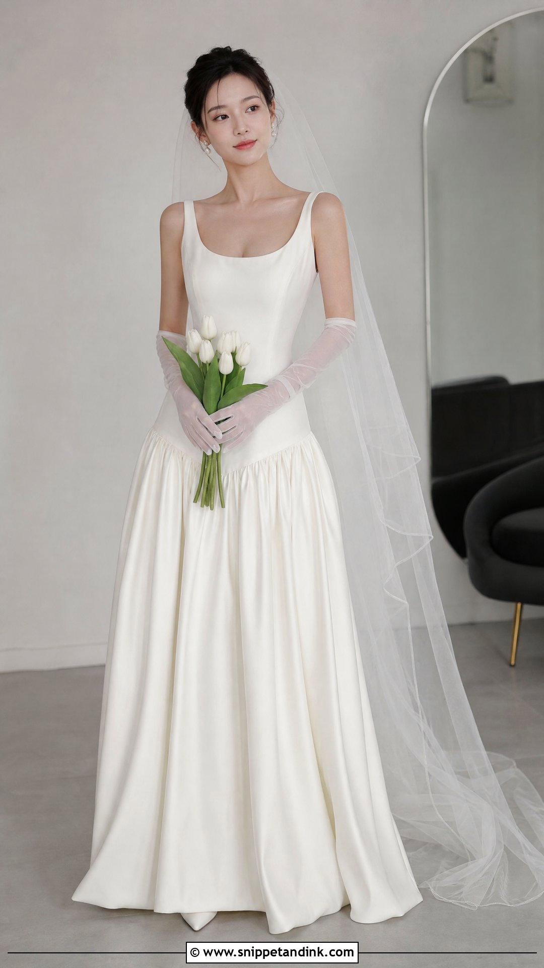 Scoop Neck Drop Waist Ulzzang Wedding Dress - Snippet and Ink - 20 Ulzzang Wedding Dress Ideas