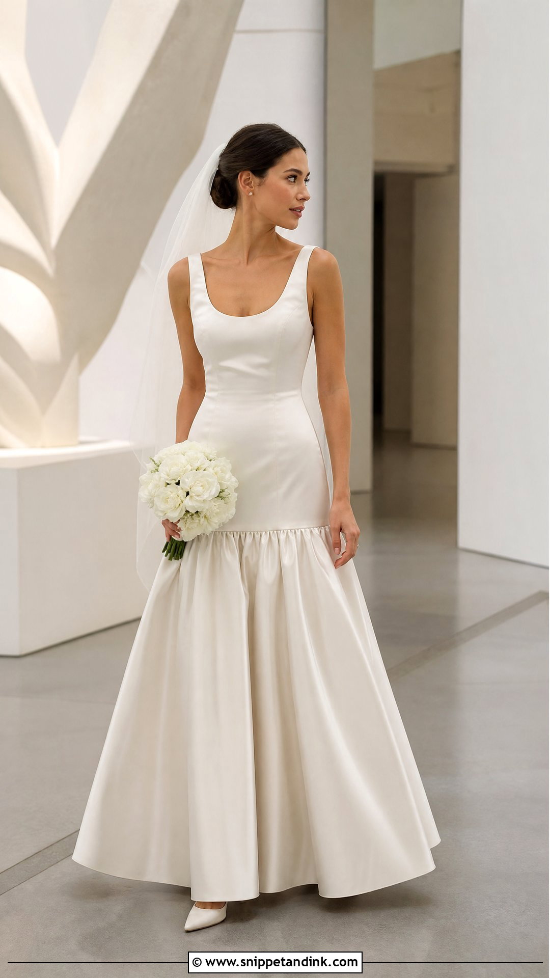 Scoop Neck Drop Waist Wedding Dress - Snippet and Ink - 20 Wedding Dresses for Petite Brides