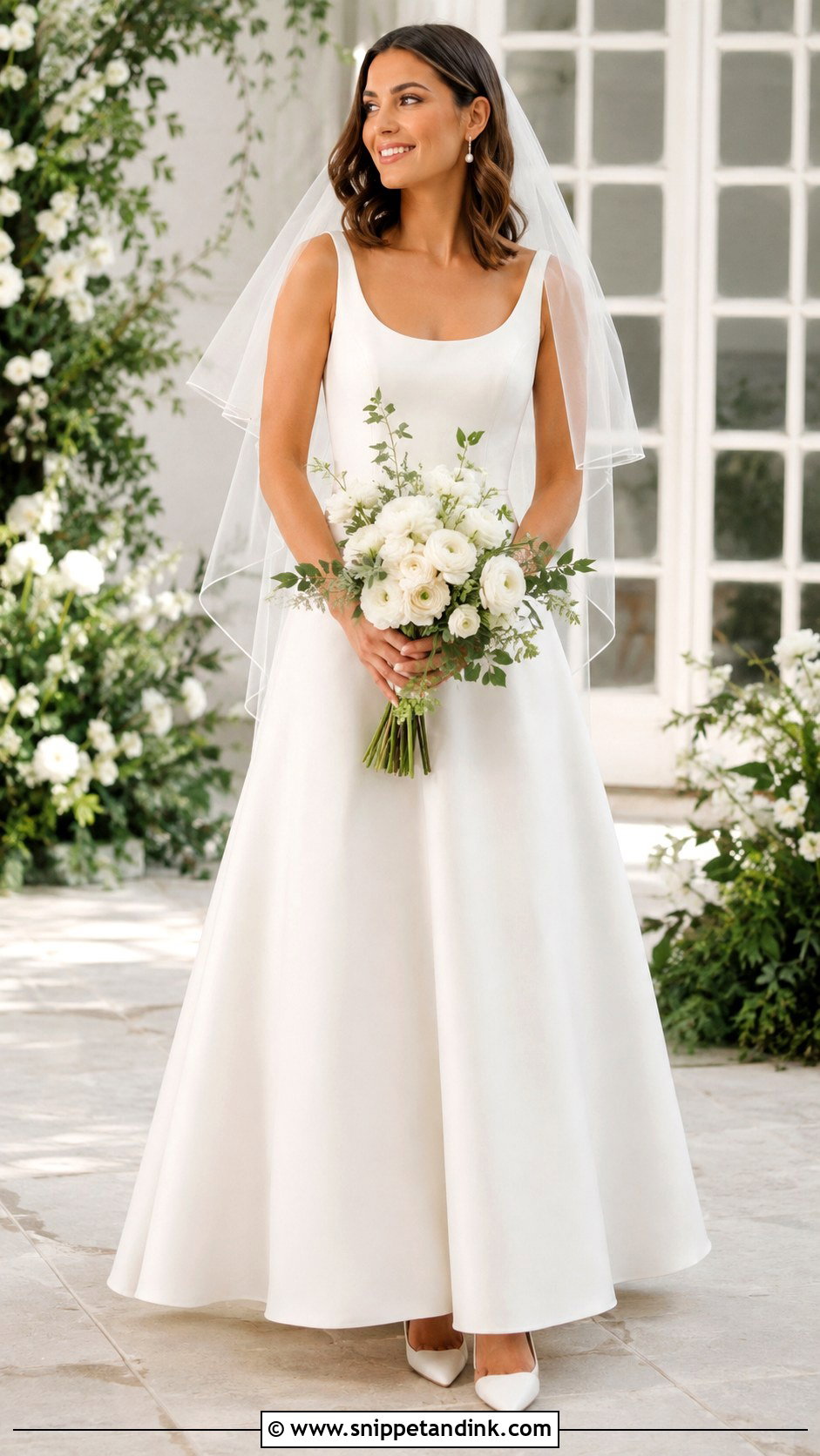 Scoop Neck Fit And Flare Wedding Dress - Snippet and Ink - 20 Classic Modern Wedding Dress Ideas